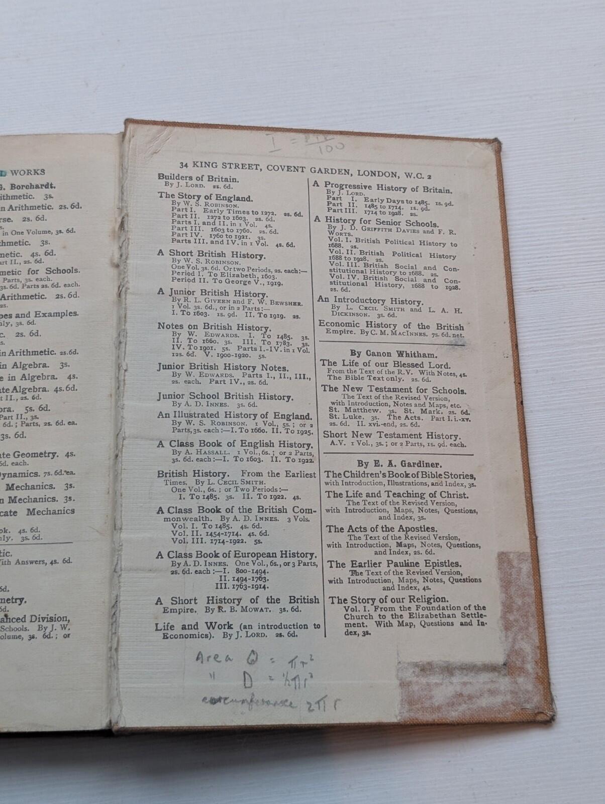 A Compact Arithmetic by W.G Borchardt - 2nd Edition - 1938 - Rivingtons