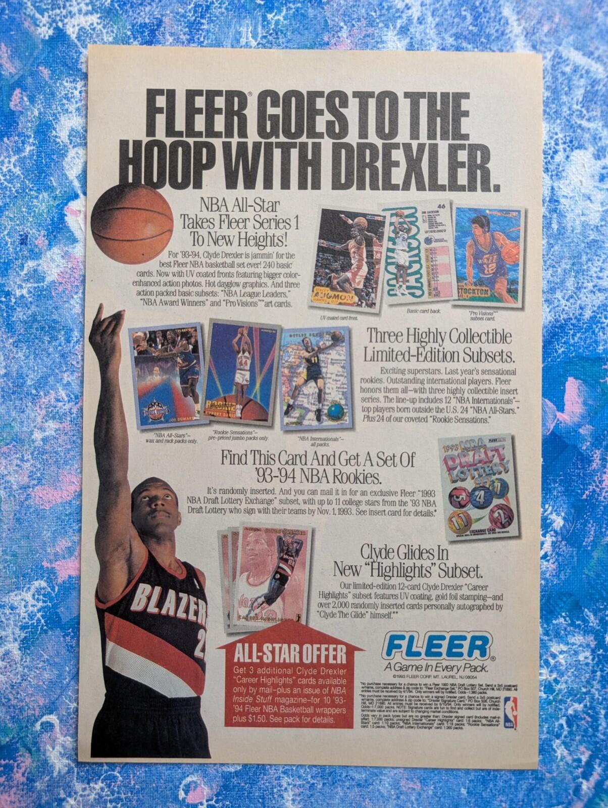 NBA Fleer Trading Cards 1993 Advertisement - Please See Details