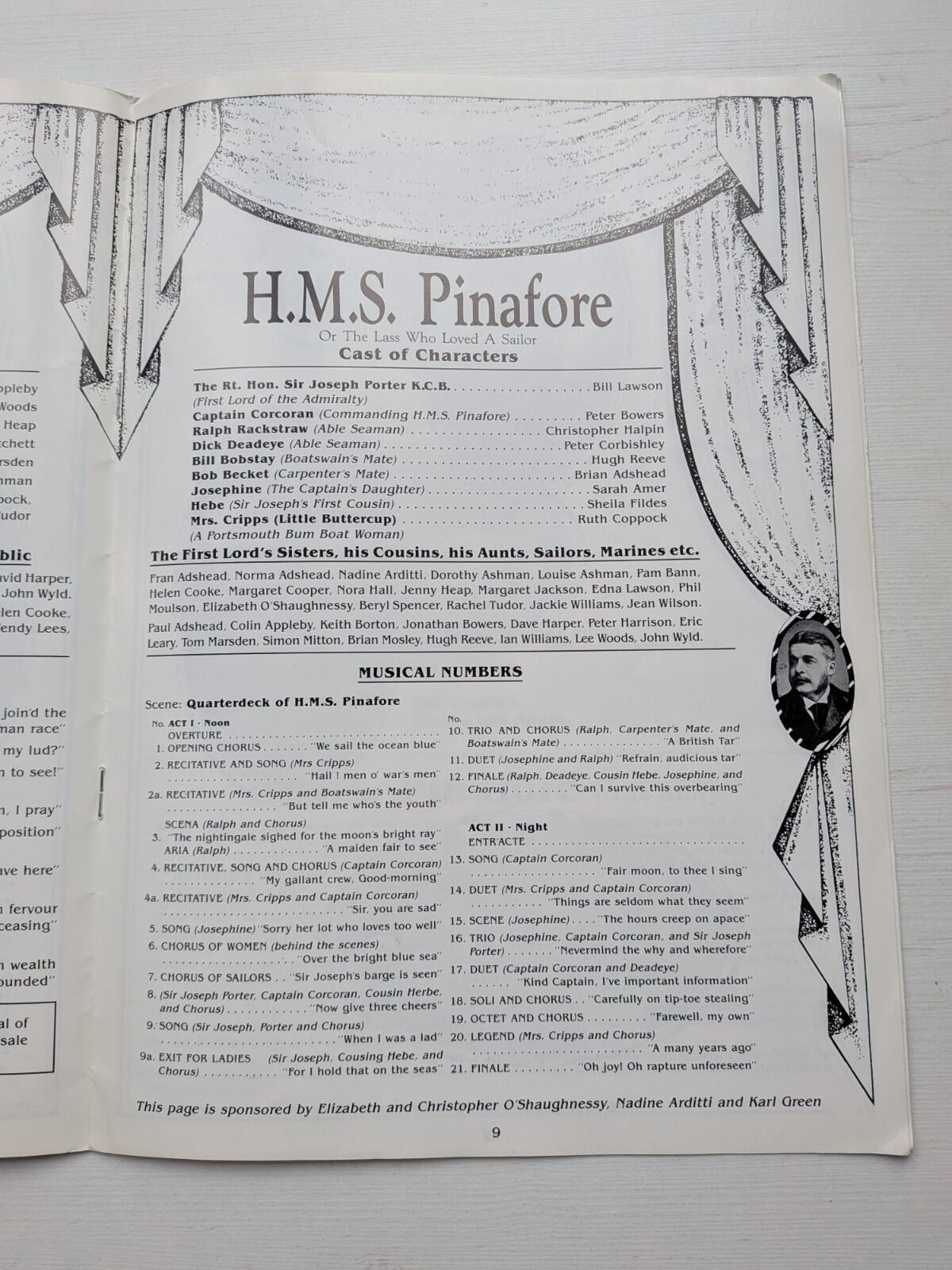 Trial by jury/HMS Pinafore Programme - South Manchester Operatic Society 1993