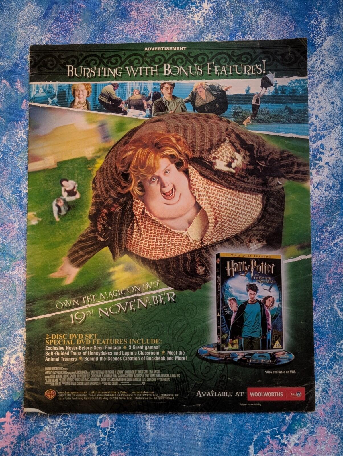 Harry Potter Prisoner of Azkaban 2004 DVD Advertisement - See Details