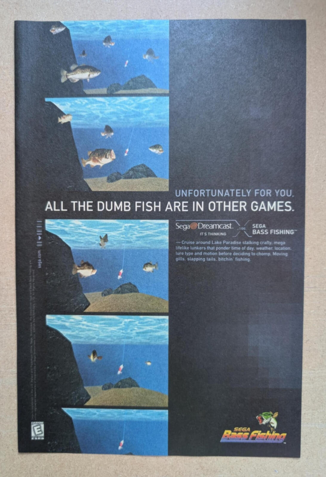 Sega Bass Fishing Dreamcast Game Advertisement - See Details