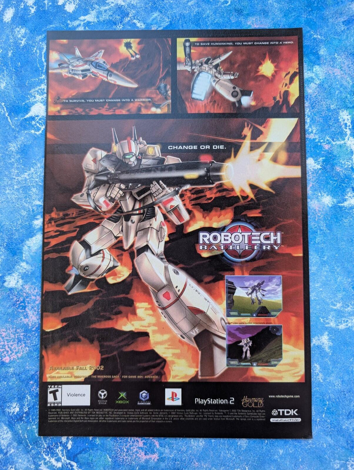 Robotech Battlecry Xbox/Gamecube/PS2 Game 2002 Advertisement - See Details