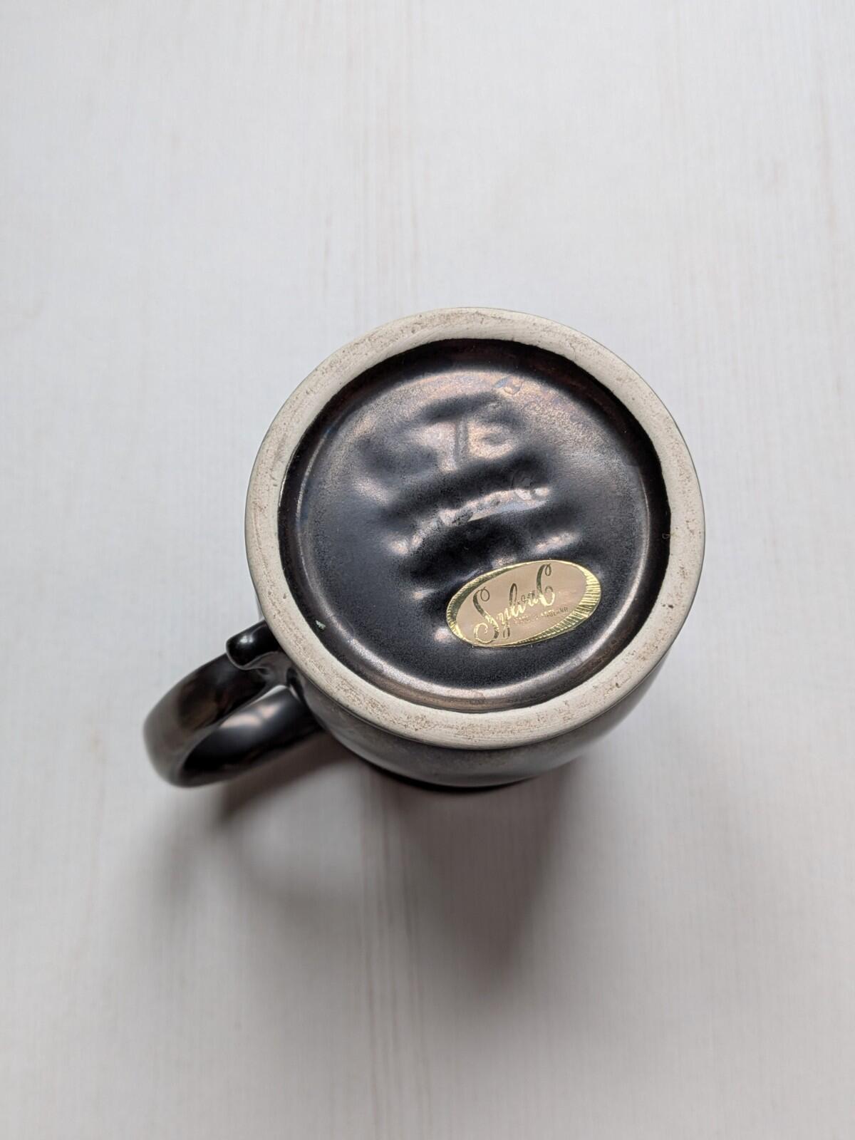 Vintage Sylvac Small Black Pottery Tankard