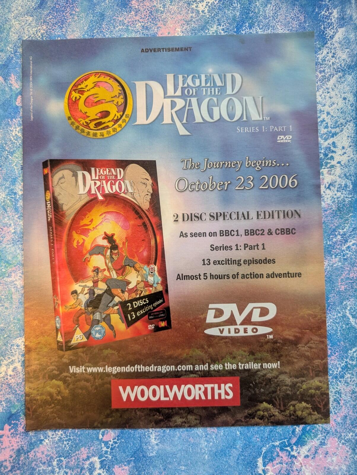 Legend of The Dragon Animated Series DVD 2006 Advertisement - See Details