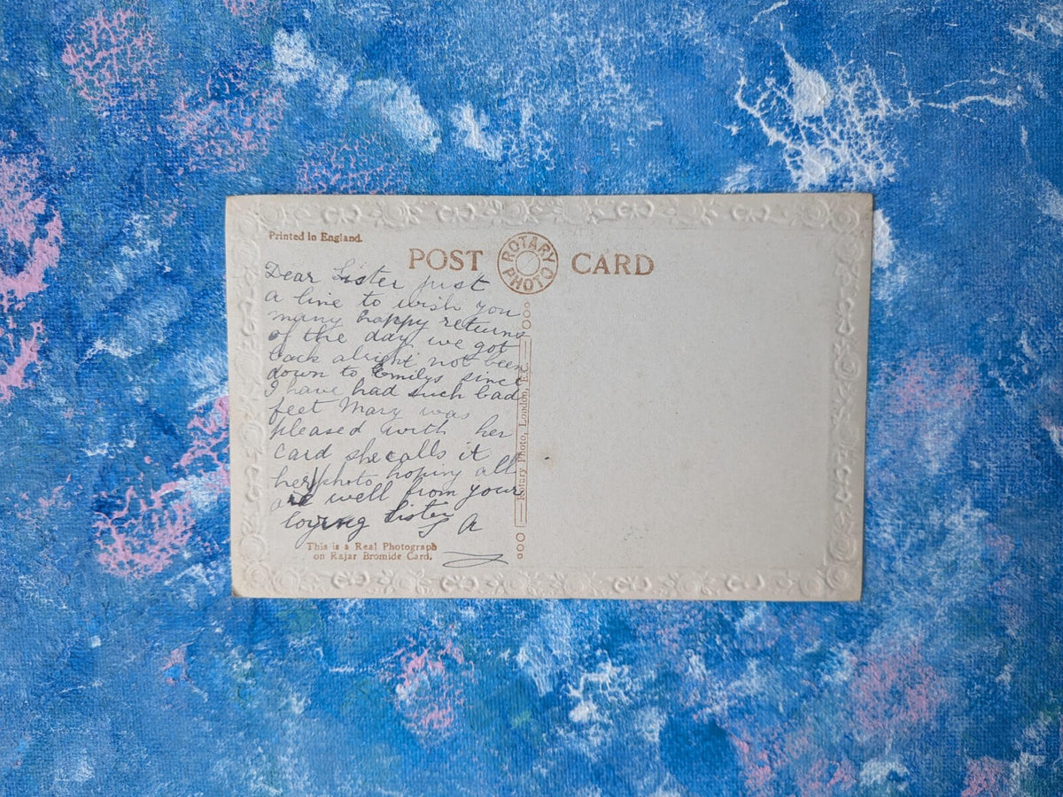 Real-Photo Birthday Greetings Postcard on Rajar Bromide Card - B235-1