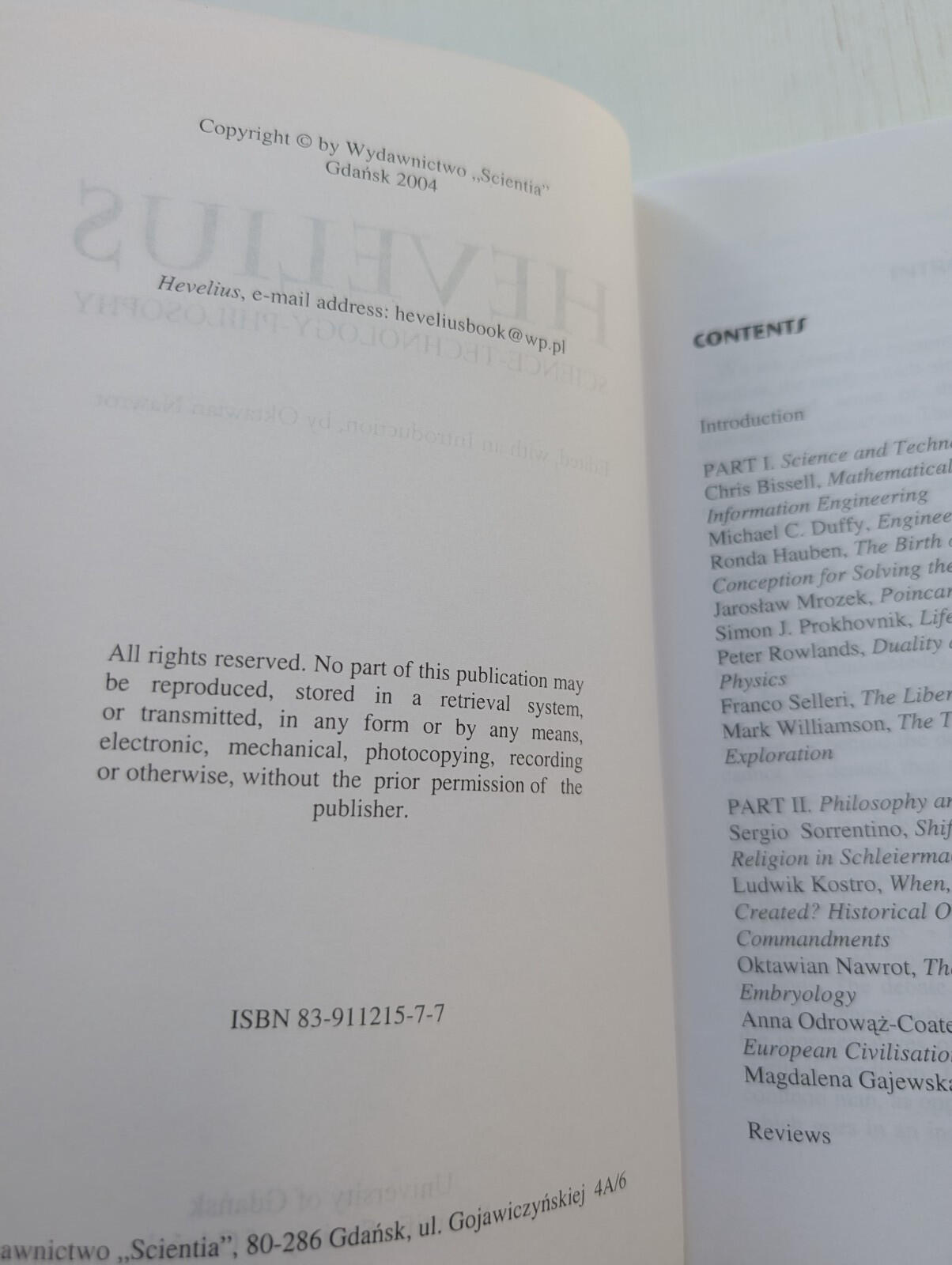 Hevelius: Science, Technology, Philosophy - 2004 - University of Gdansk