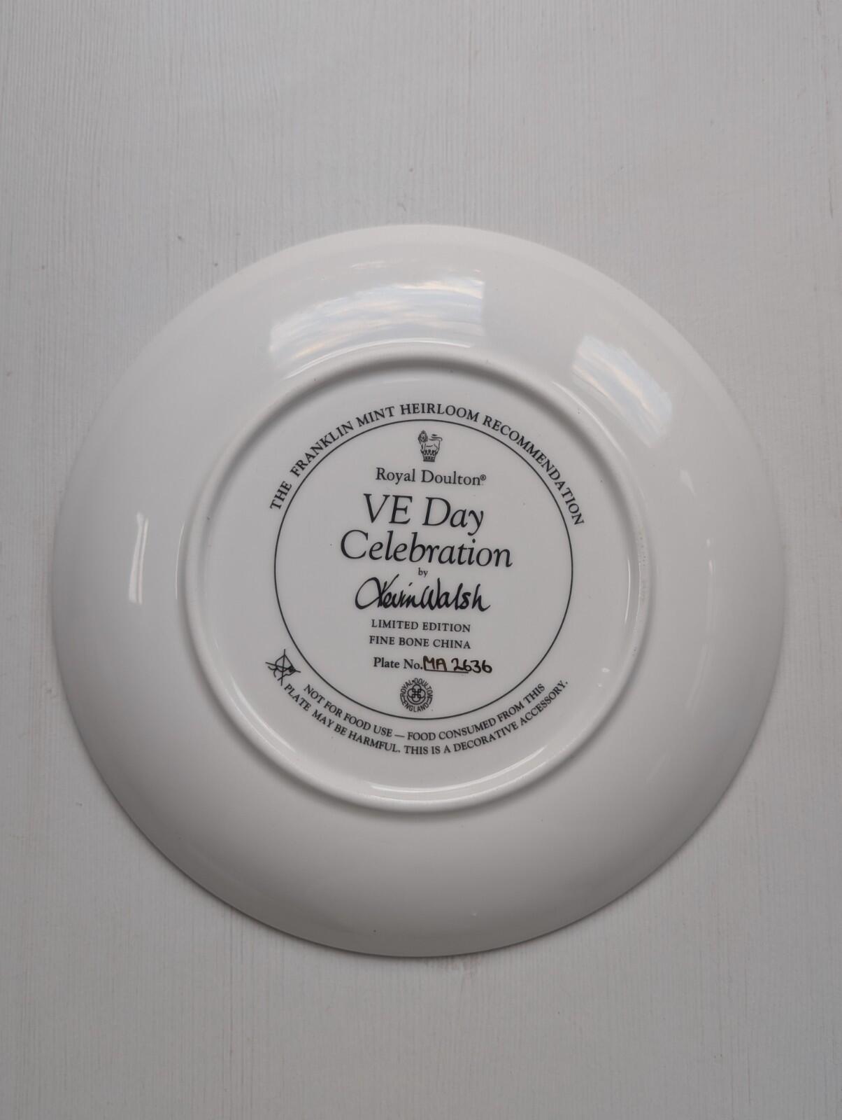Royal Doulton V.E Day Celebration Plate by Kevin Walsh - Franklin Mint Heirloom