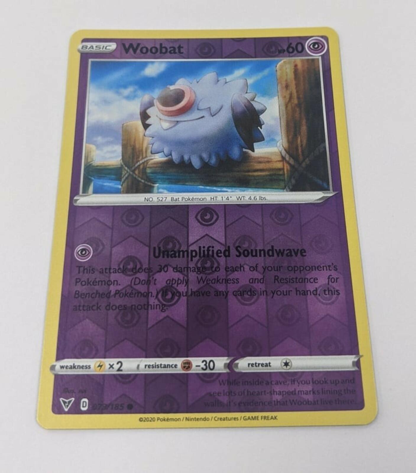 Woobat 073/185 Pokemon SWSH Vivid Voltage Reverse Holo Card