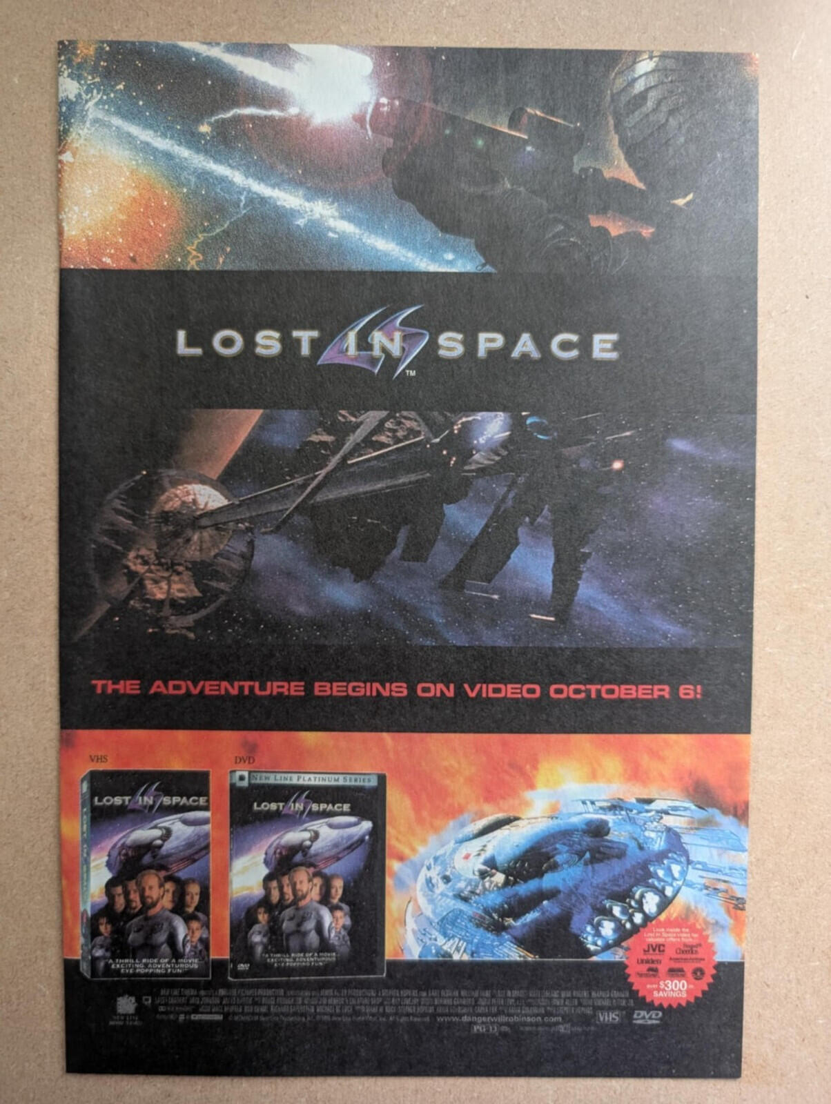 Lost In Space Movie DVD Advertisement - See Details
