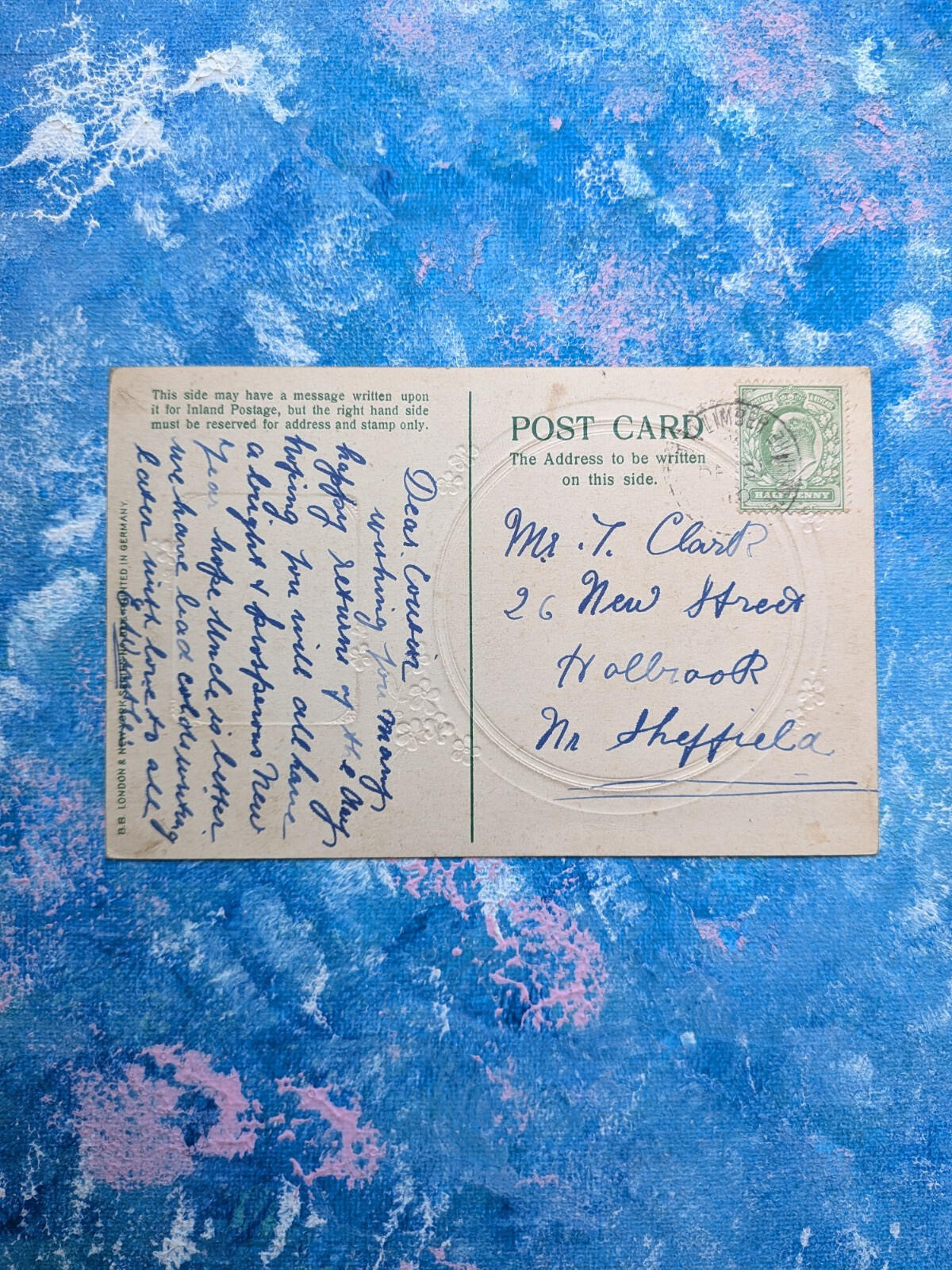 Antique Edwardian Postcard - "Birthday Greetings and Best Wishes" - 1907 Approx