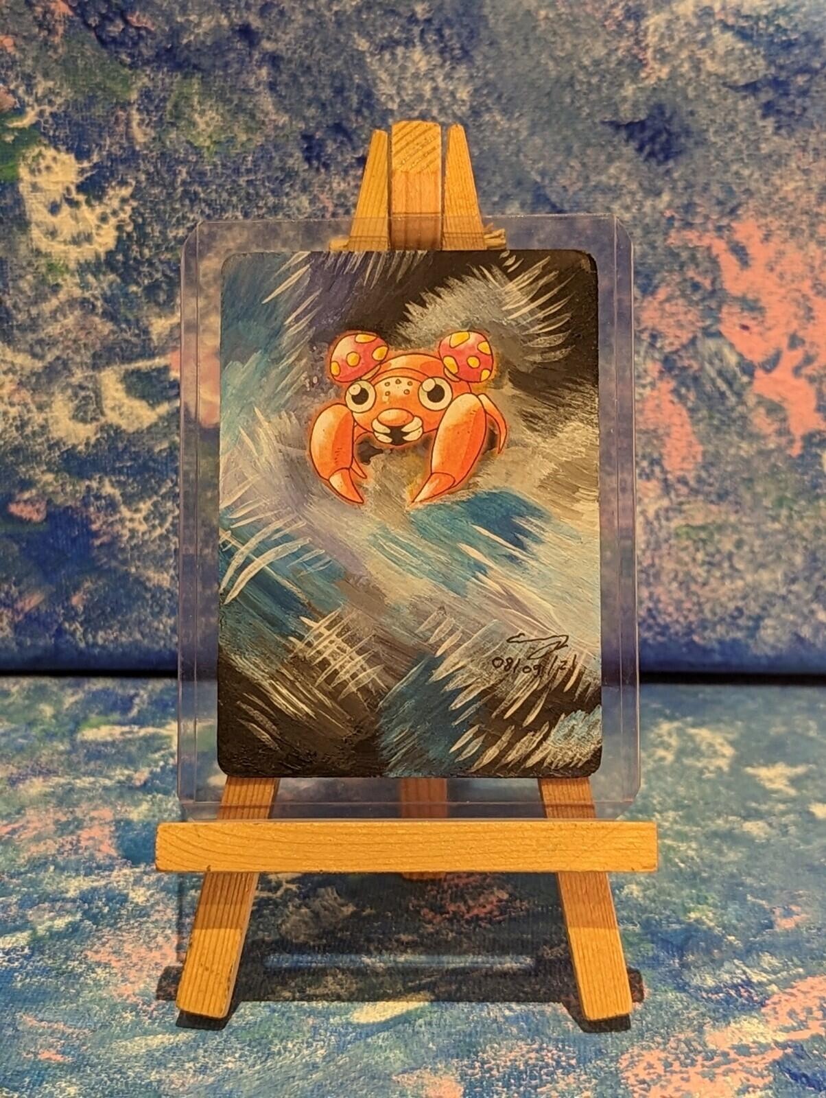 Hand-Painted Vintage Base Set 2 Paras Pokemon Card & Display Easel