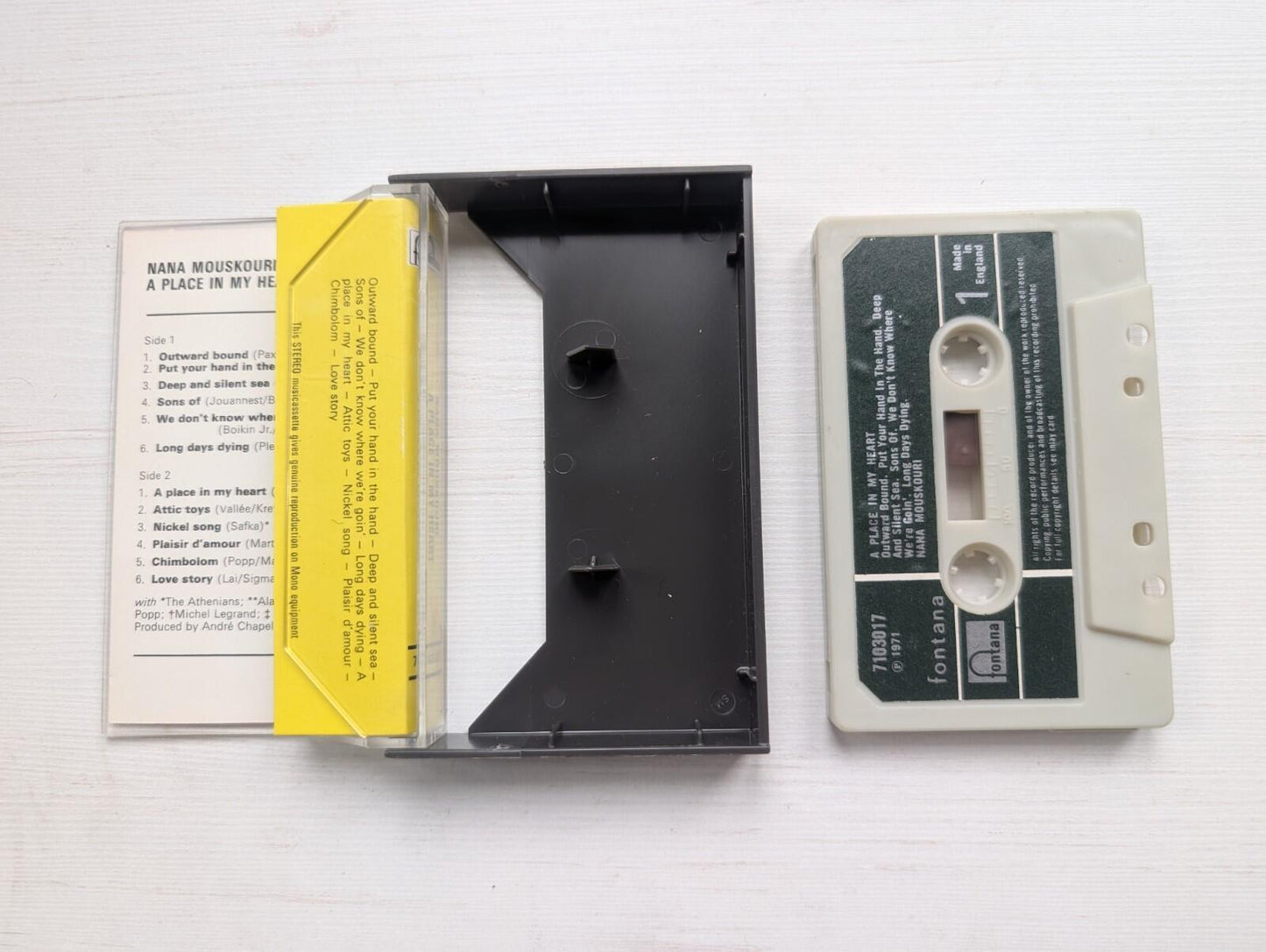 Nana Mouskouri - A Place In My Heart - 1971 - Fontana Cassette Tape