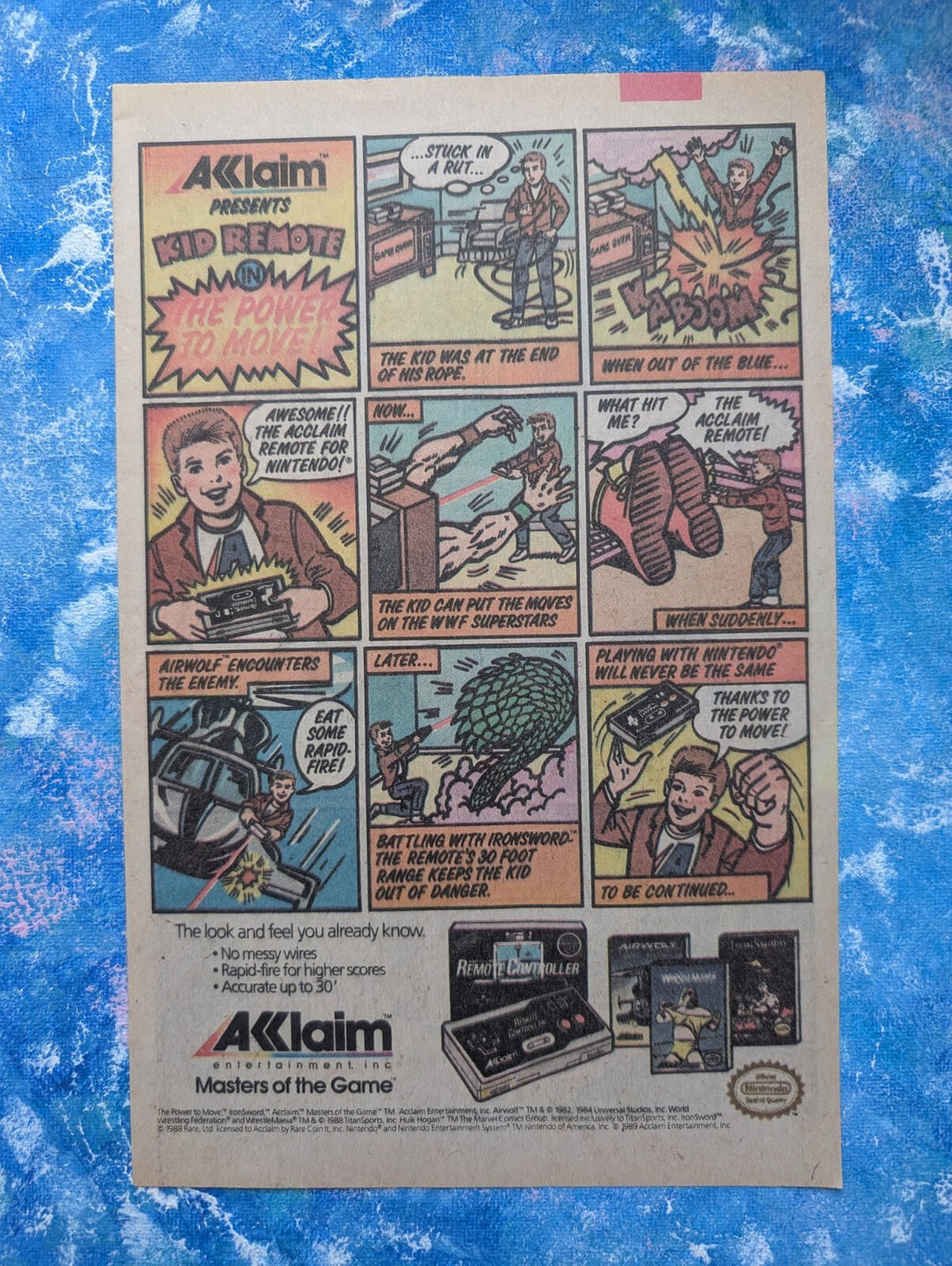 Vintage Acclaim Video Games Nintendo NES 1988 Advertisement - See Details