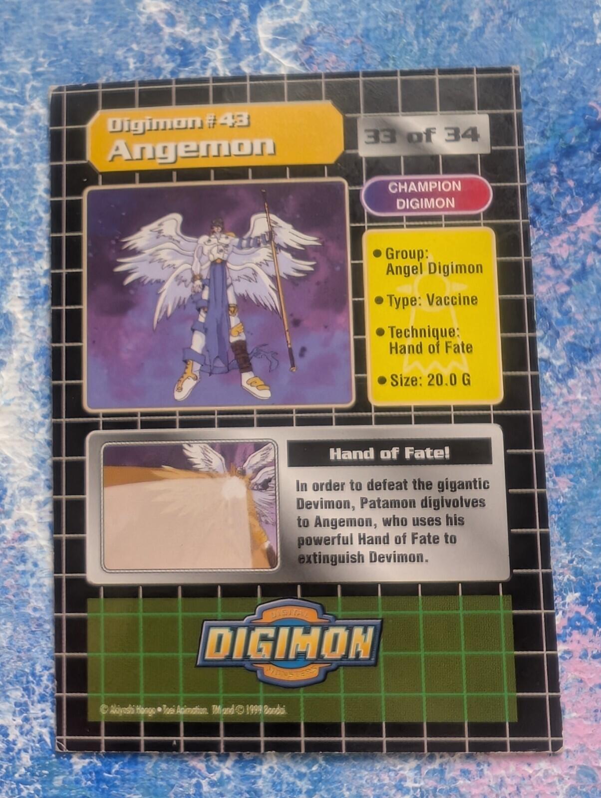 Digimon #43 Angemon Card Holo - 1999 - Bandai