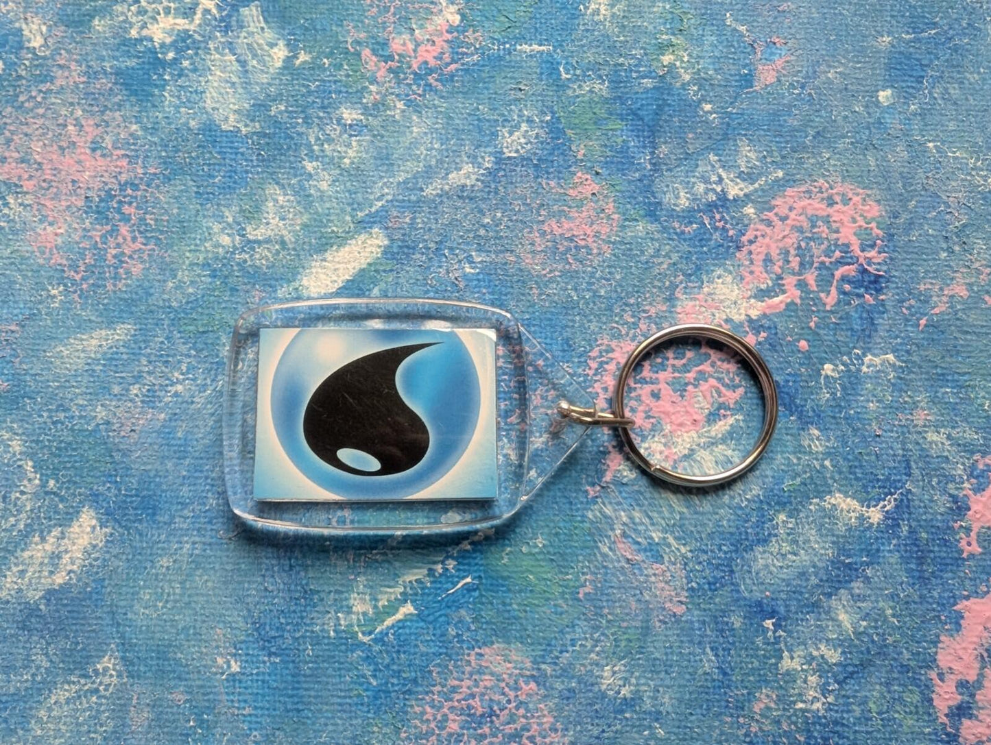 Hand-Crafted Goldeen Keyring - Made From Recycled Pokemon Cards