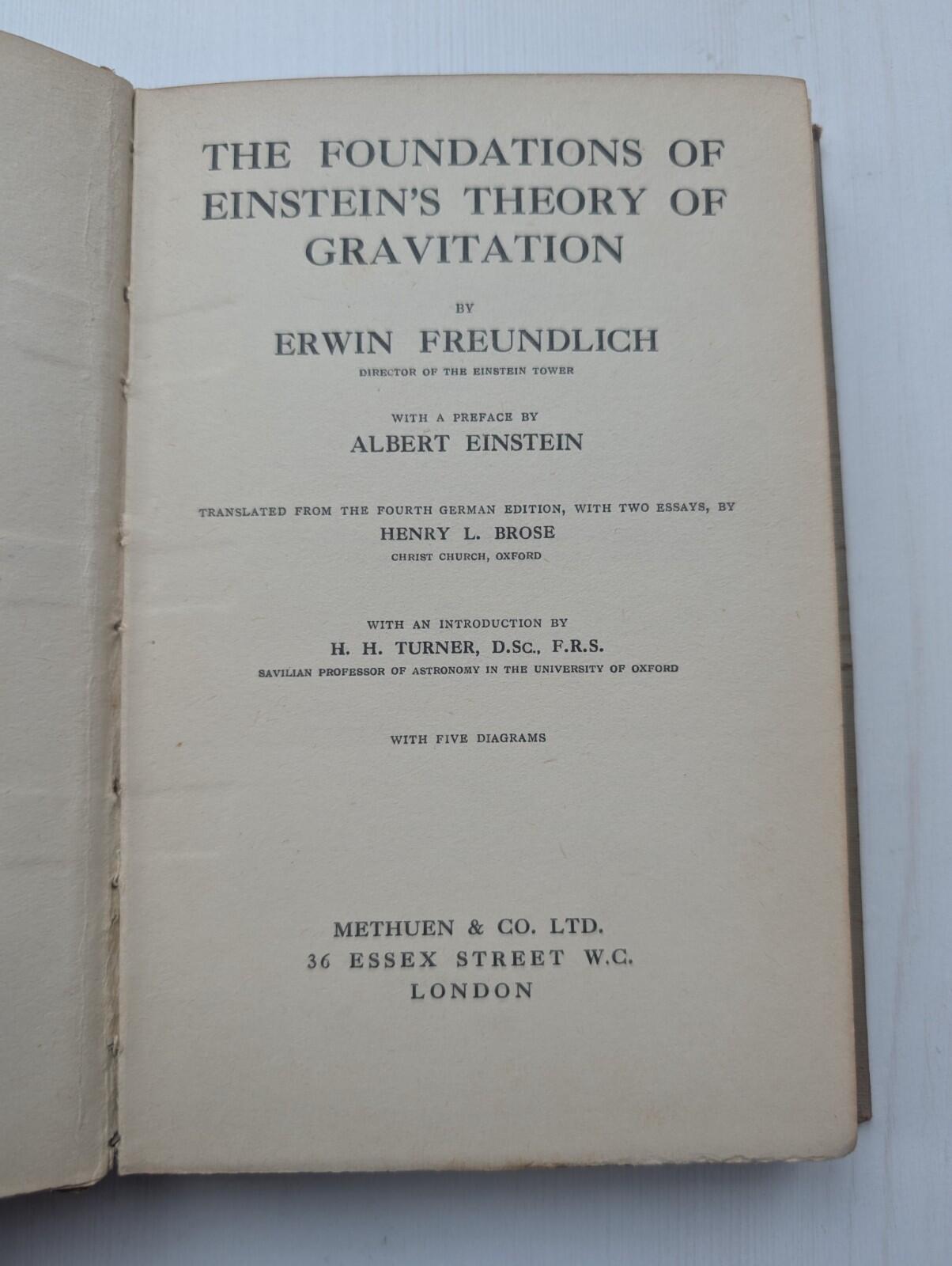 Einstein's Theory of Gravitation by Erwin Freundlich - 1924 - Methuen & Co Ltd