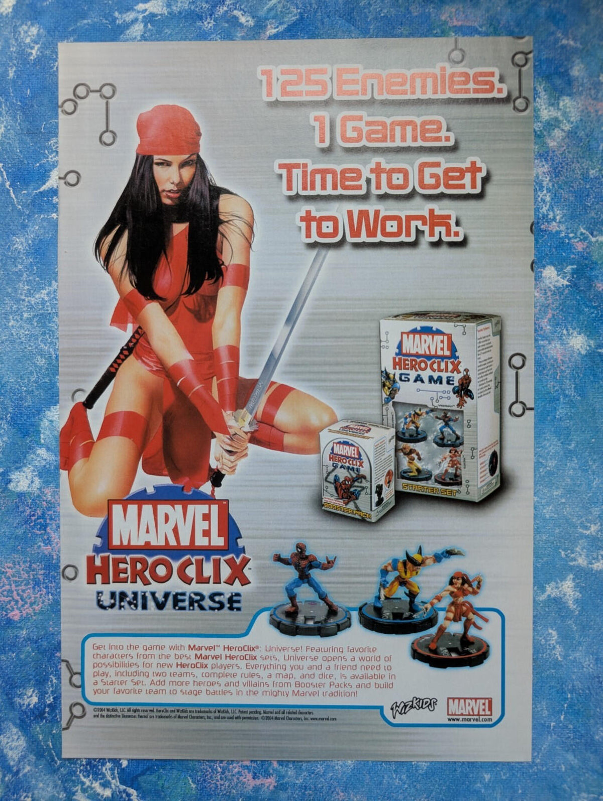 Marvel Heroclix Universe Elektra 2004 Wizkids Advertisement - See Details