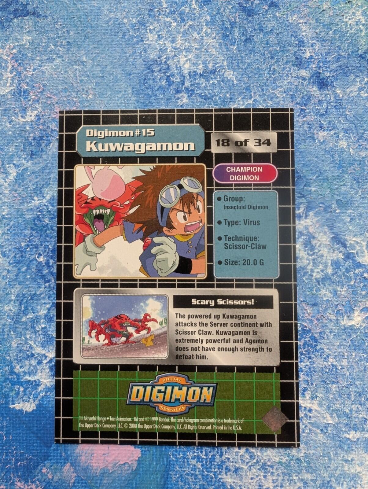 Digimon Kuwagamon #15 Card - 2000 - Upper Deck/Bandai