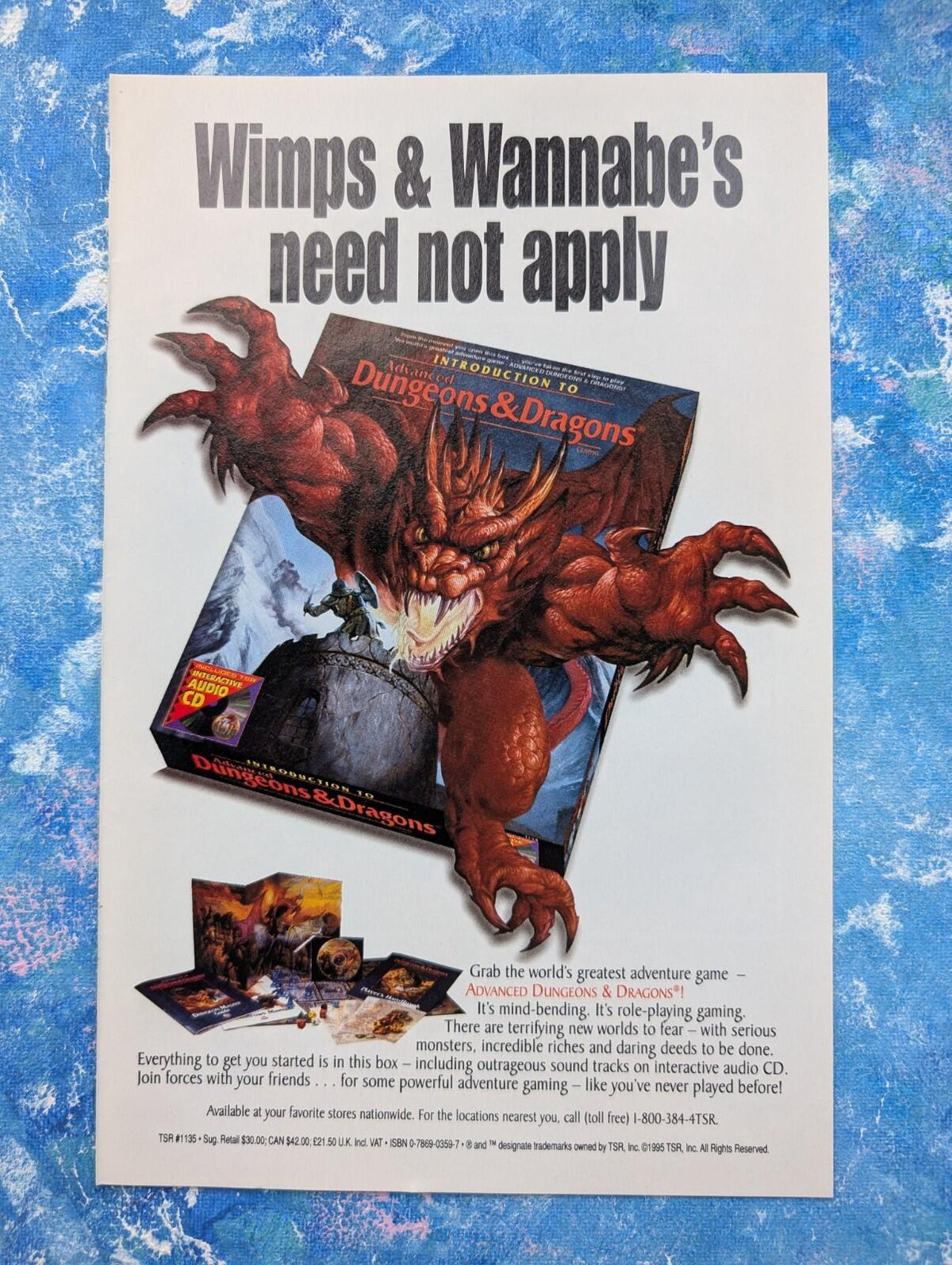 Introduction to Advanced Dungeons and Dragons 1995 Advertisement - See Details