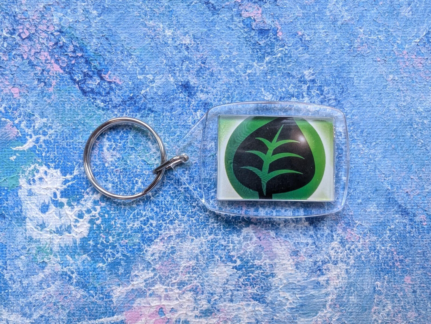 Hand-Crafted Bellsprout Keyring - Made From Recycled Pokemon Card