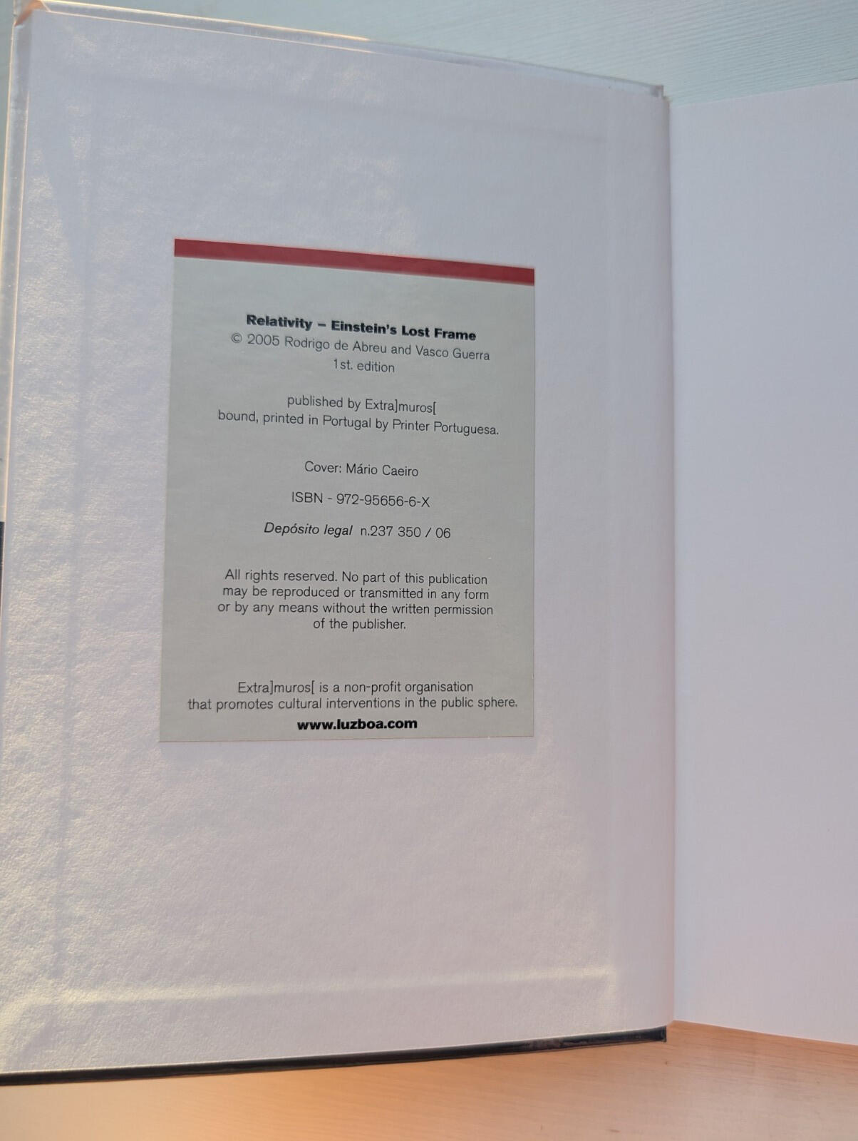 Relativity: Einstein's Lost Frame - Rodrigo de Abreu/Vasco Guerra - Signed, 2005