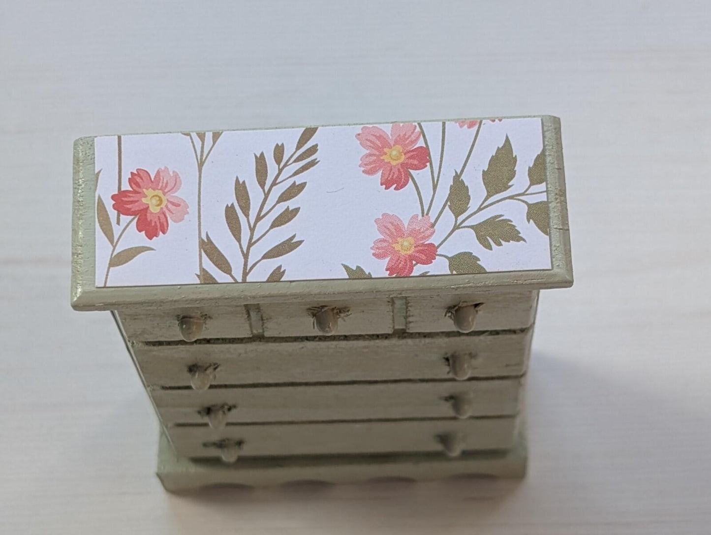Dolls House Wooden Bedroom Table and Drawers Set - Unbranded