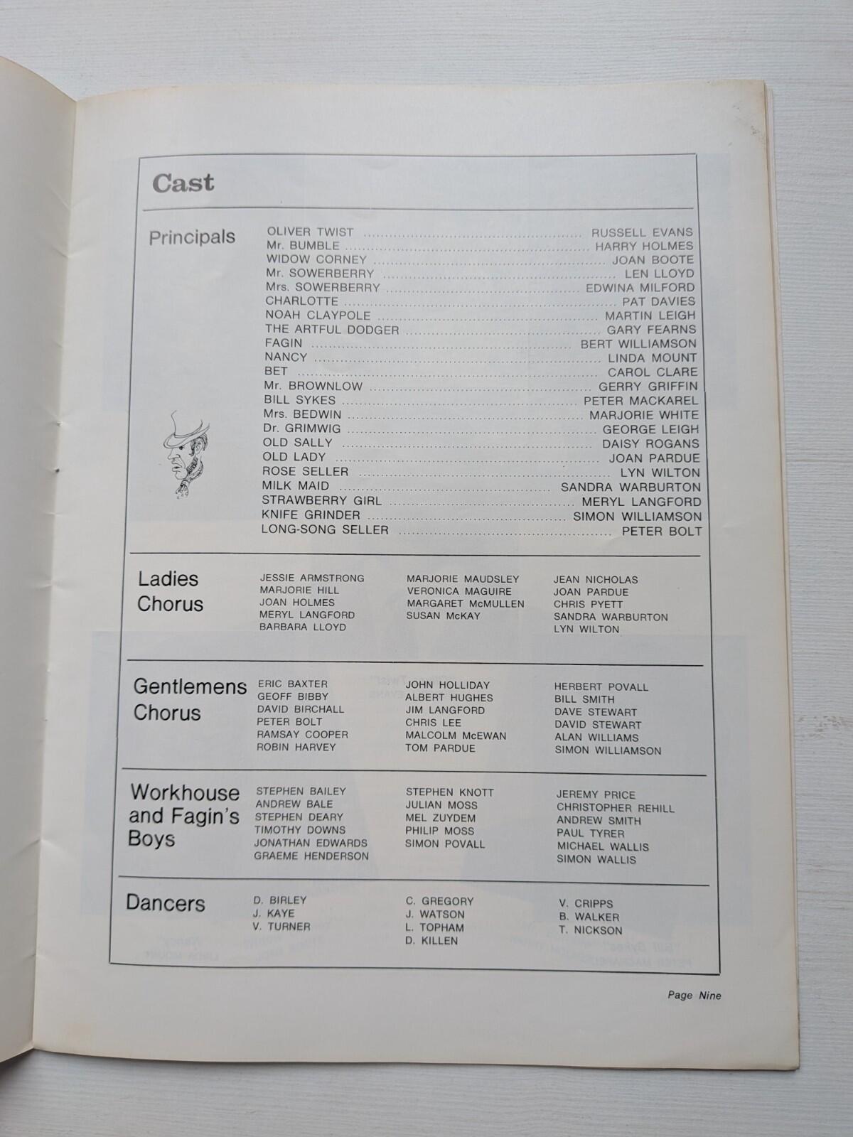 Oliver Musical Programme - Birkenhead Operatic Society Trust 1973