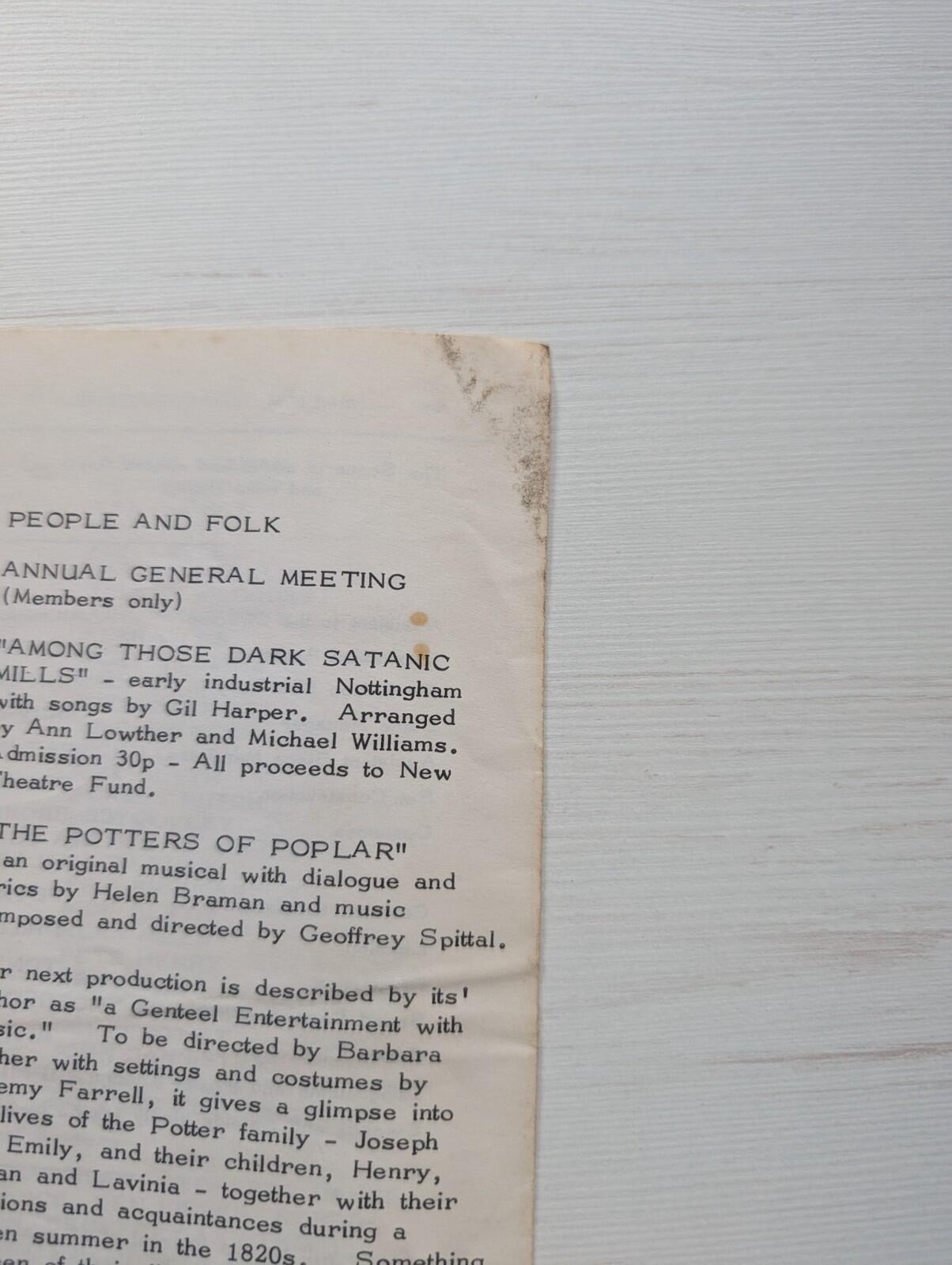 Shakespeare's Julius Caesar Programme - Nottingham Theatre Club 1972