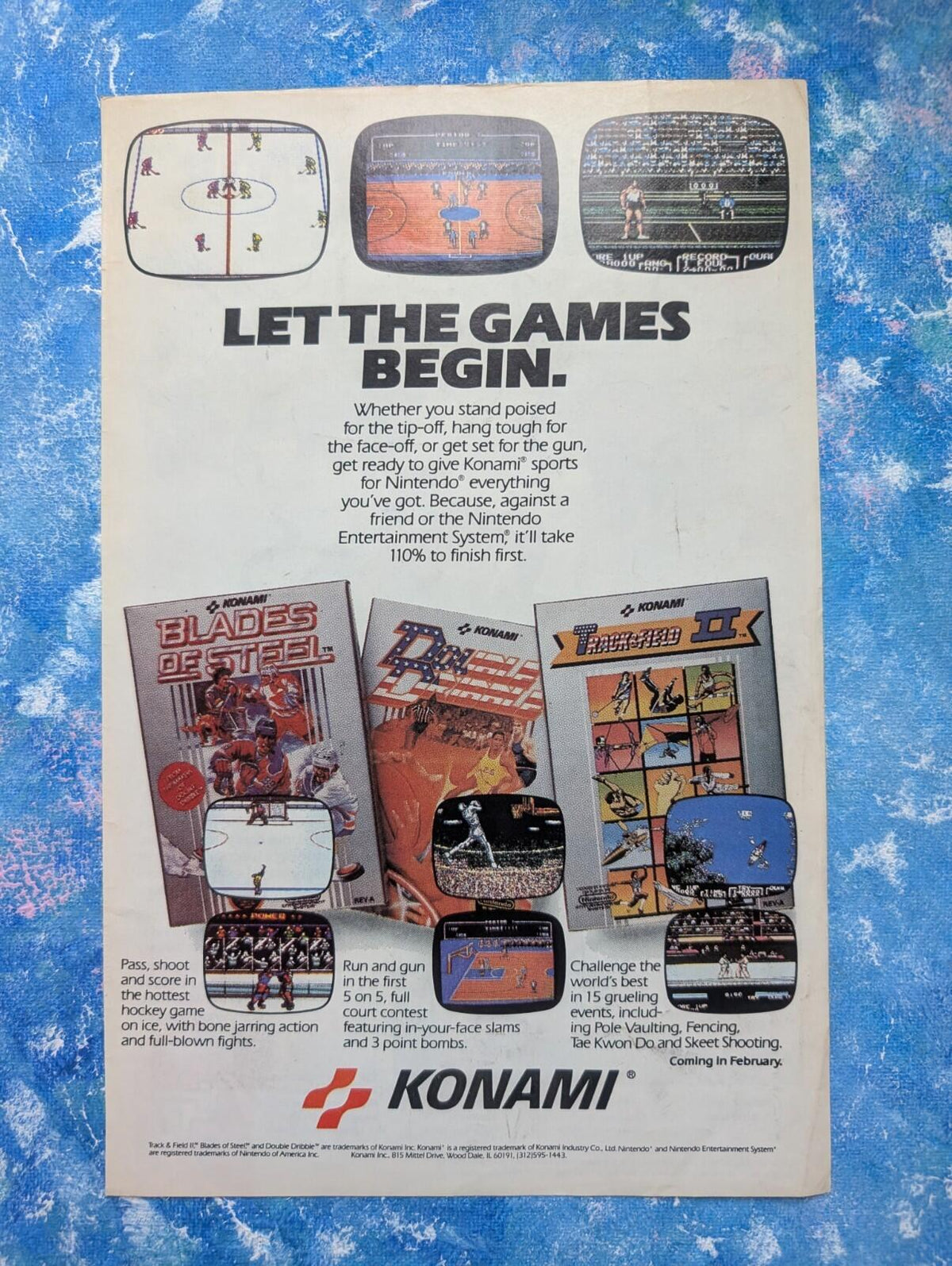 Vintage Konami Nintendo NES Sports Games Advertisement - See Details
