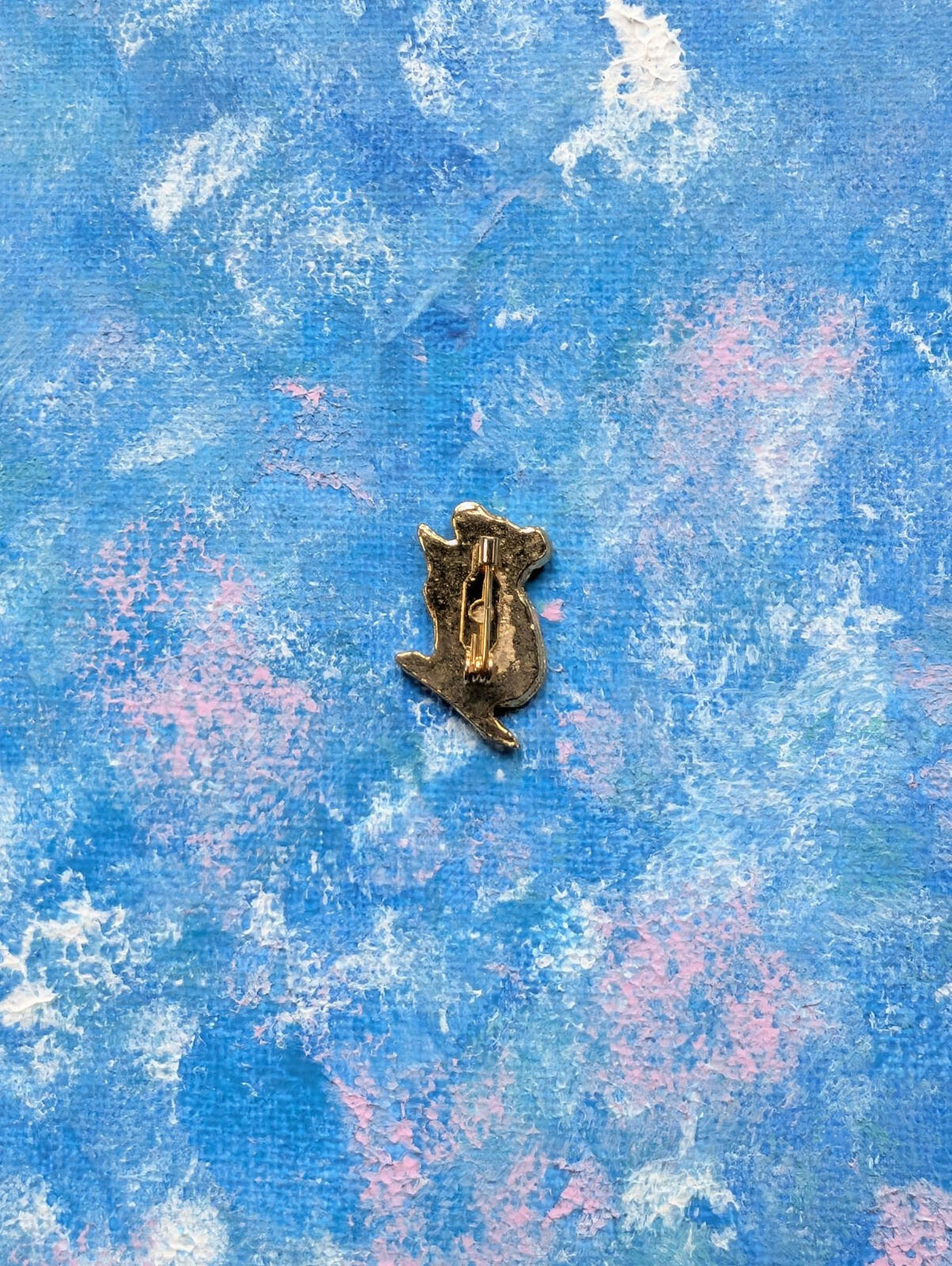 Vintage Black and Gold Koala Metal Pin Badge