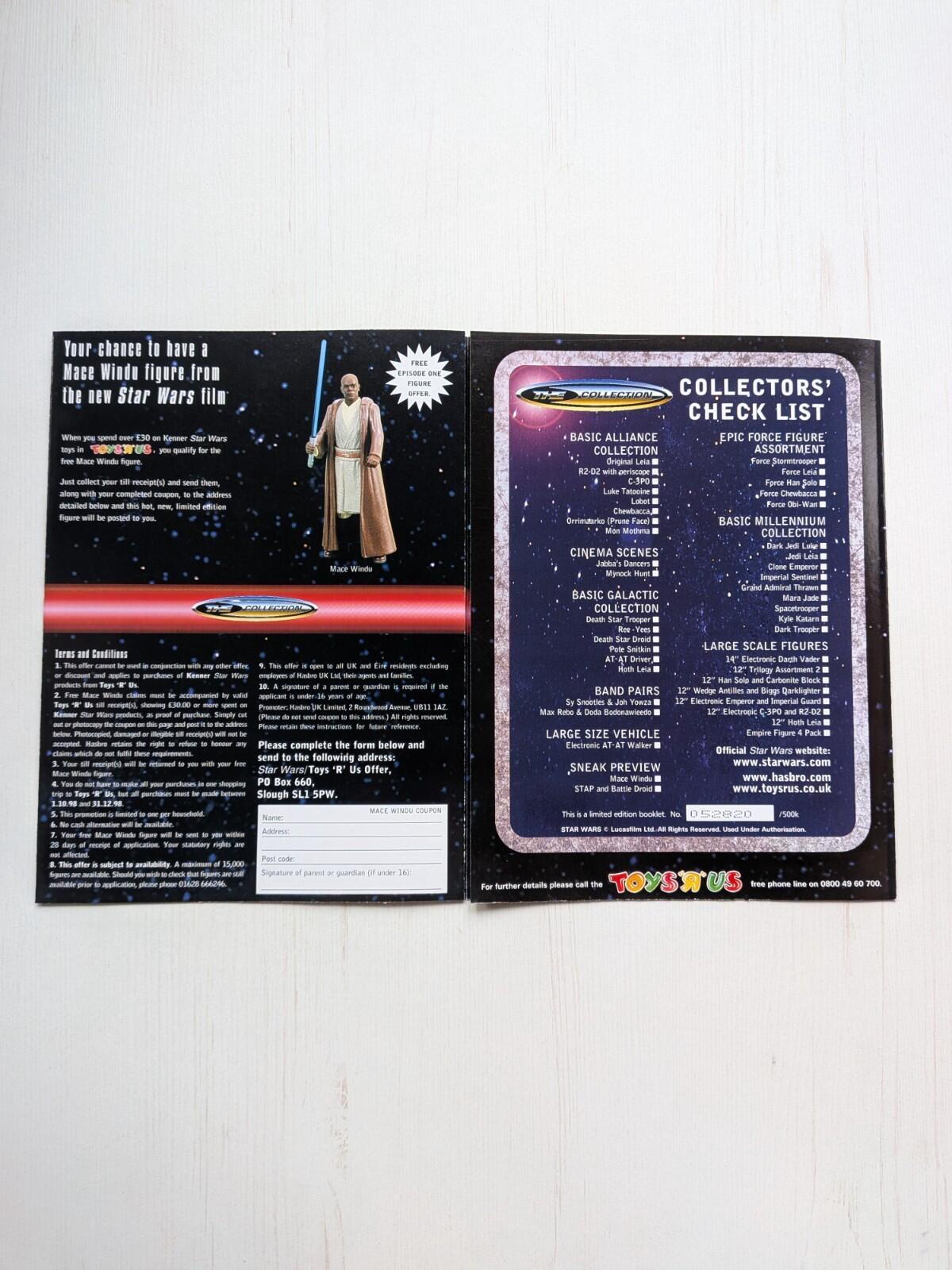 Star Wars - The Collection 1998, Toys R Us Fold-out Catalogue