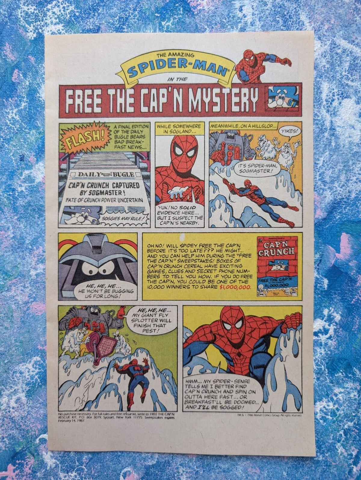 The Amazing Spider-Man Cap'N Crunch Cereal 1987 Advert - See Details