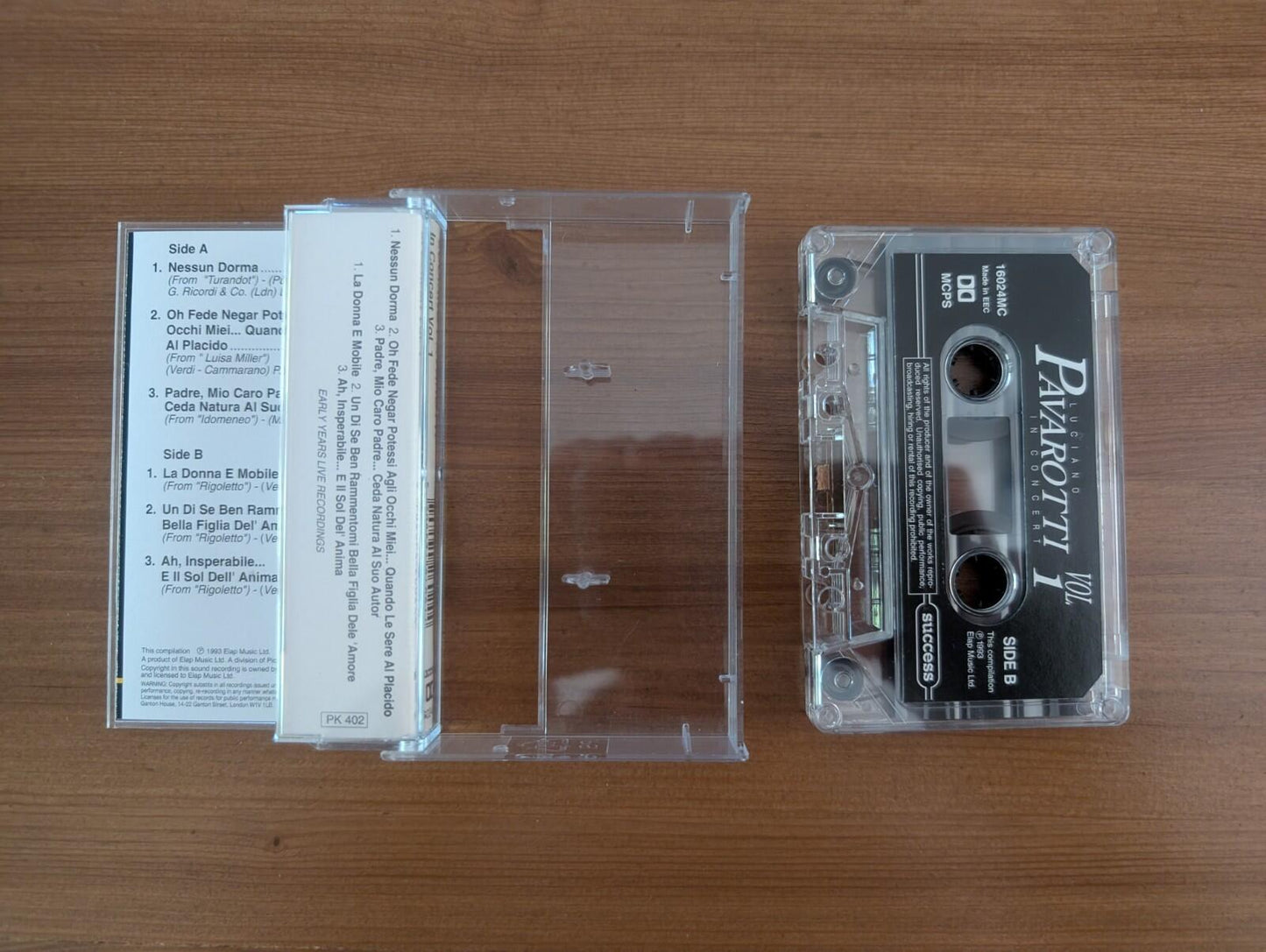 Luciano Pavarotti - In Concert Vol. 1 - 1993 - Elap Music Ltd Cassette Tape
