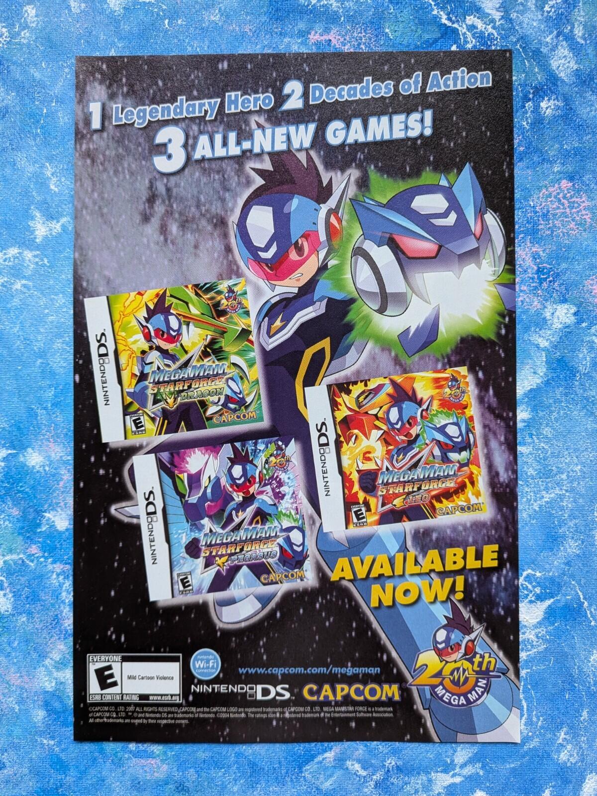 Mega Man Starforce Dragon/Pegasus/Leo 2007 Nintendo DS Advert - See Details