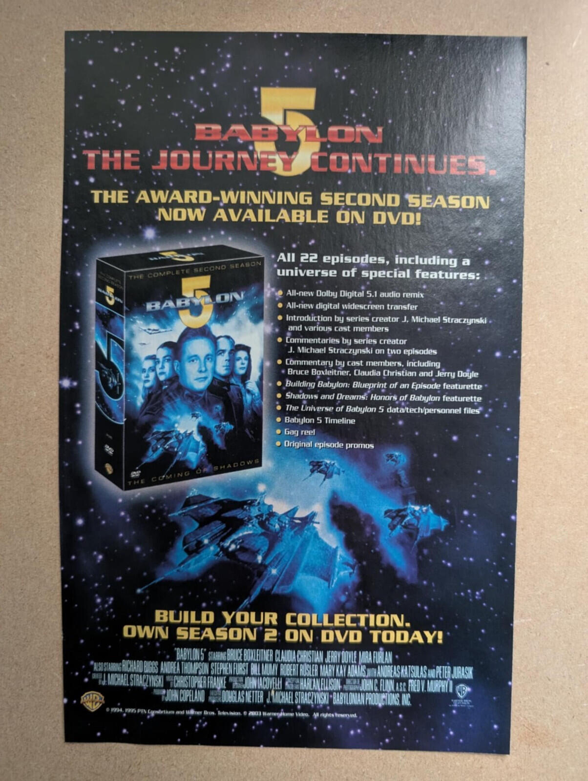 Babylon 5 2003 DVD Advertisement - See Details