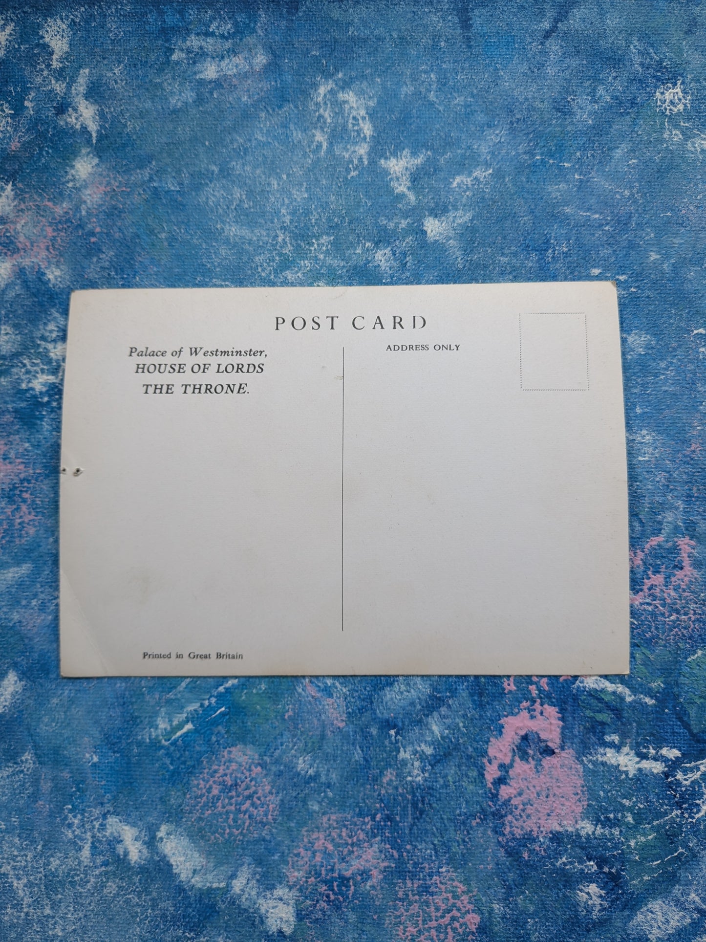Vintage Palace of Westminster House of Lords - The Throne Postcard