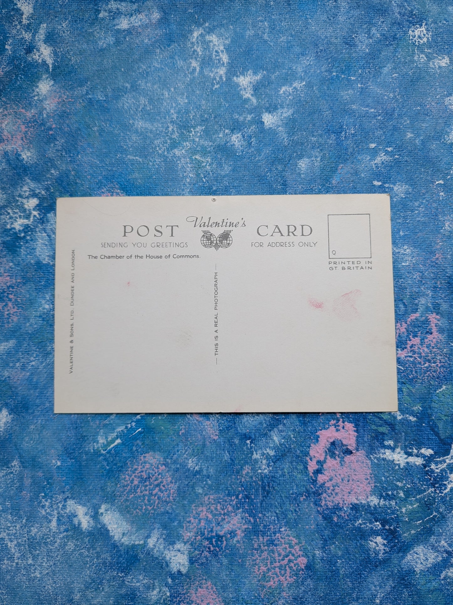 The Chamber of the House of Commons Postcard - Valentine & Sons Real Photo