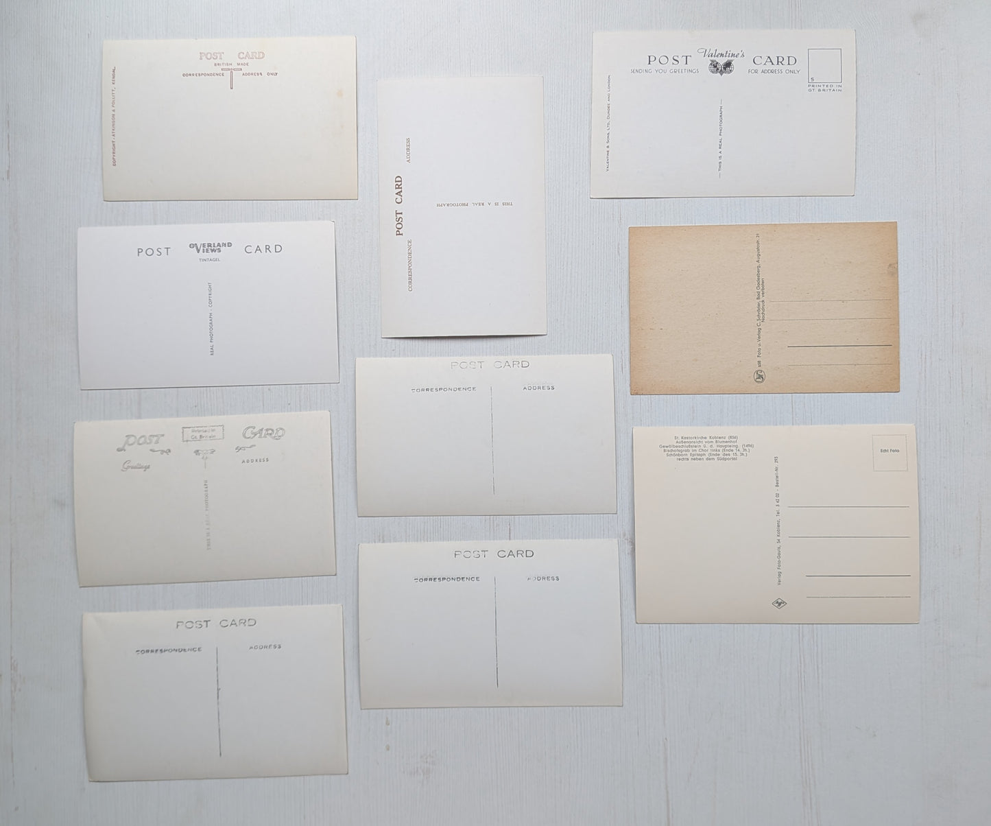 Vintage Black and White Postcards x10 Bundle #2