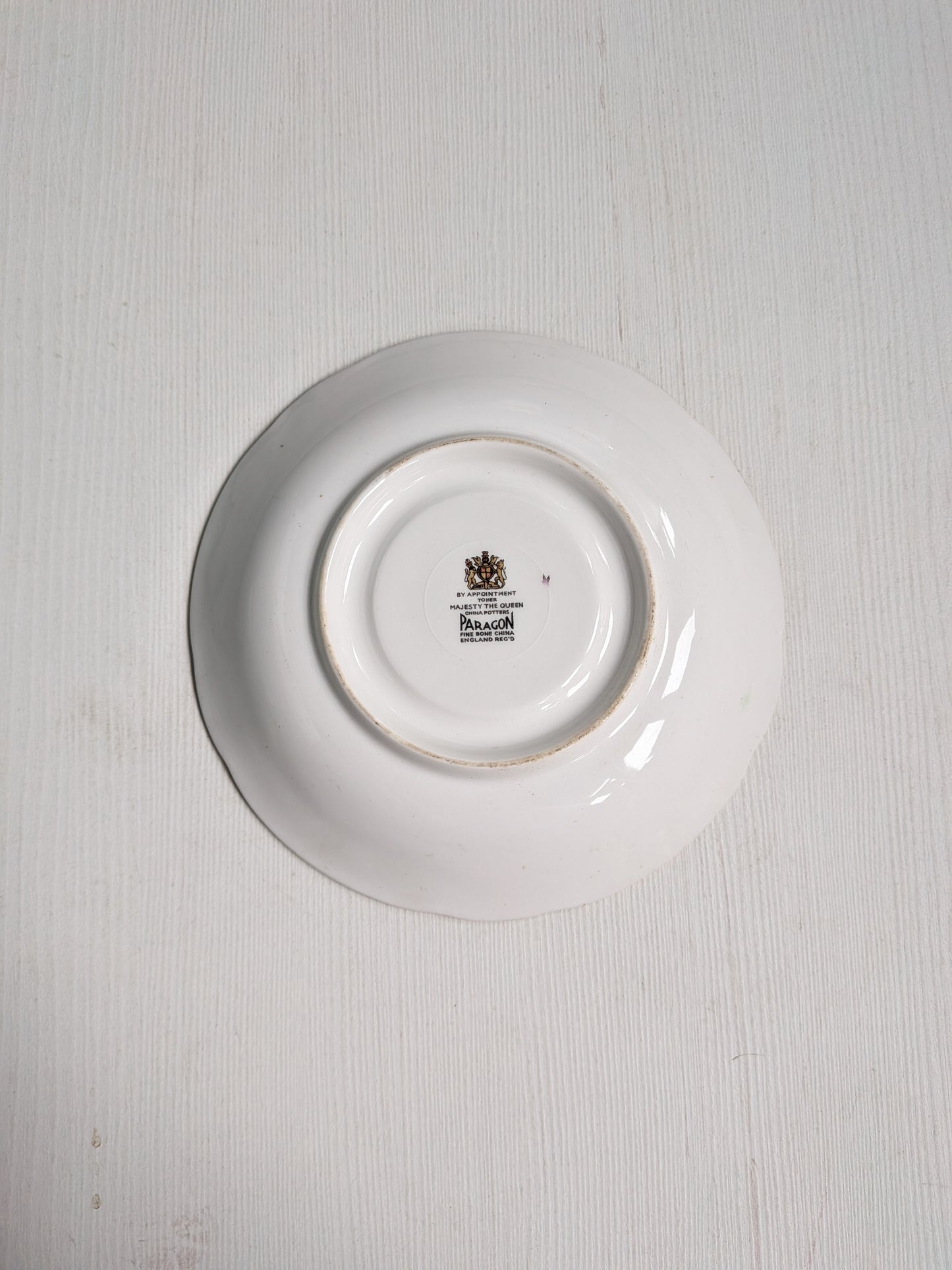 Vintage Paragon China Saucer - Floral/Fruit Pattern - By Appointment HM Queen