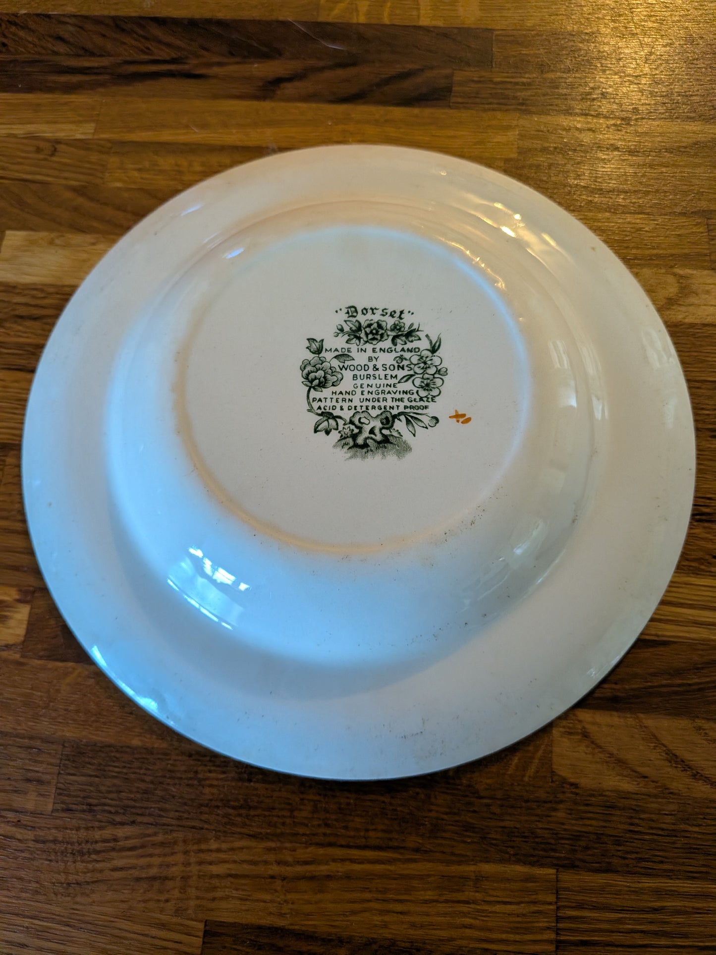 x2 Vintage Wood & Sons Dorset Pattern Plates - Made in England