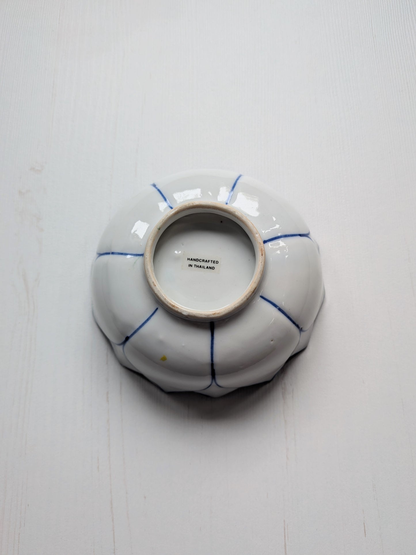 Vintage Lotus-Shaped Ceramic Small Bowl/Trinket Dish - Made in Thailand