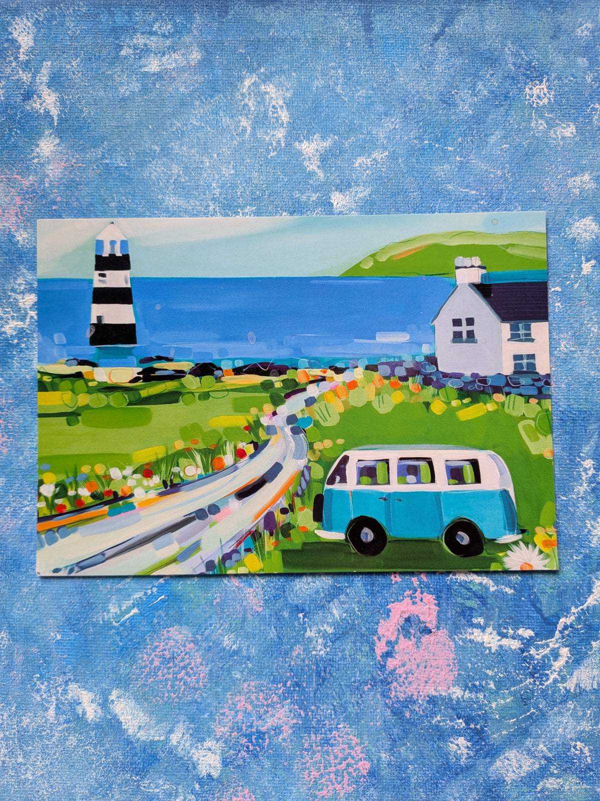 Janet Bell - Picnic at the Lighthouse Postcard - J. Salmon Ltd Seaside Days