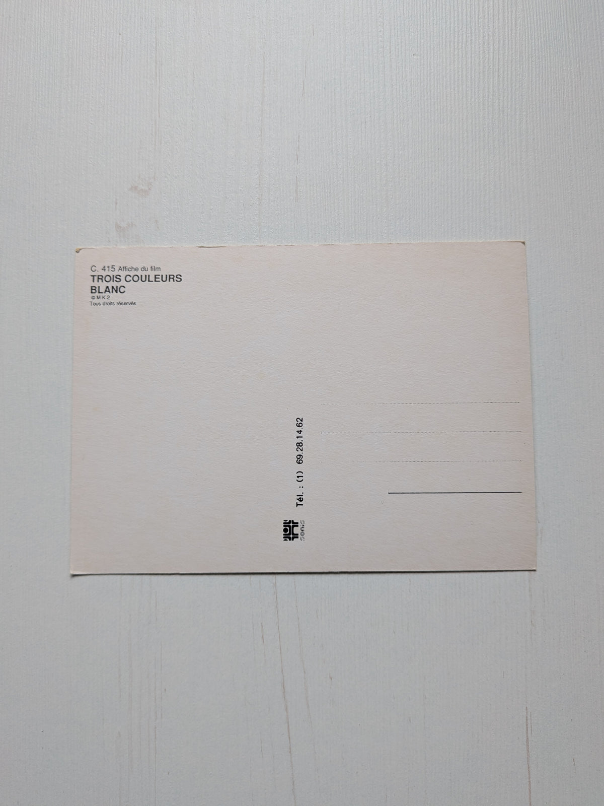 Vintage Three Colours White 1994 French/Polish Movie Promo Postcard