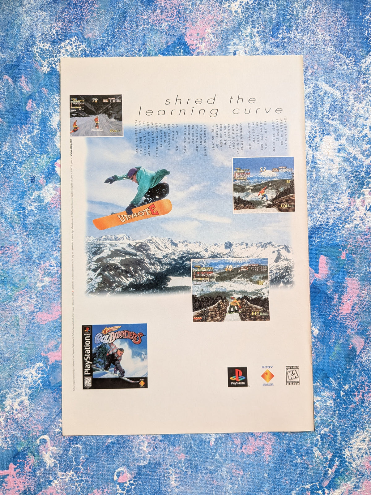 Vintage Cool Boarders Playstation Game 1996 Advertisement - See Details