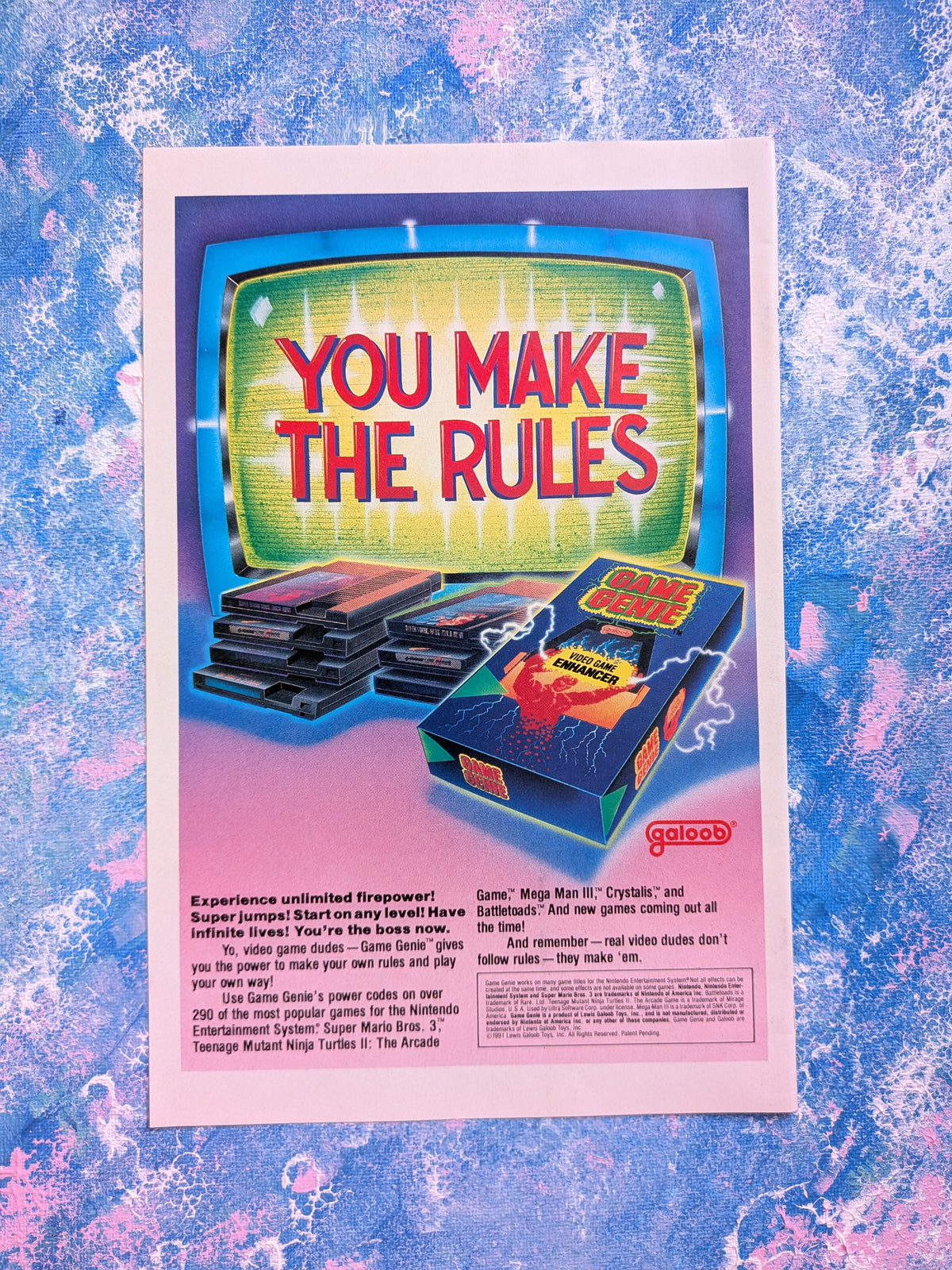 Vintage Galoob Game Genie Retro Gaming 1991 Advertisement - See Details