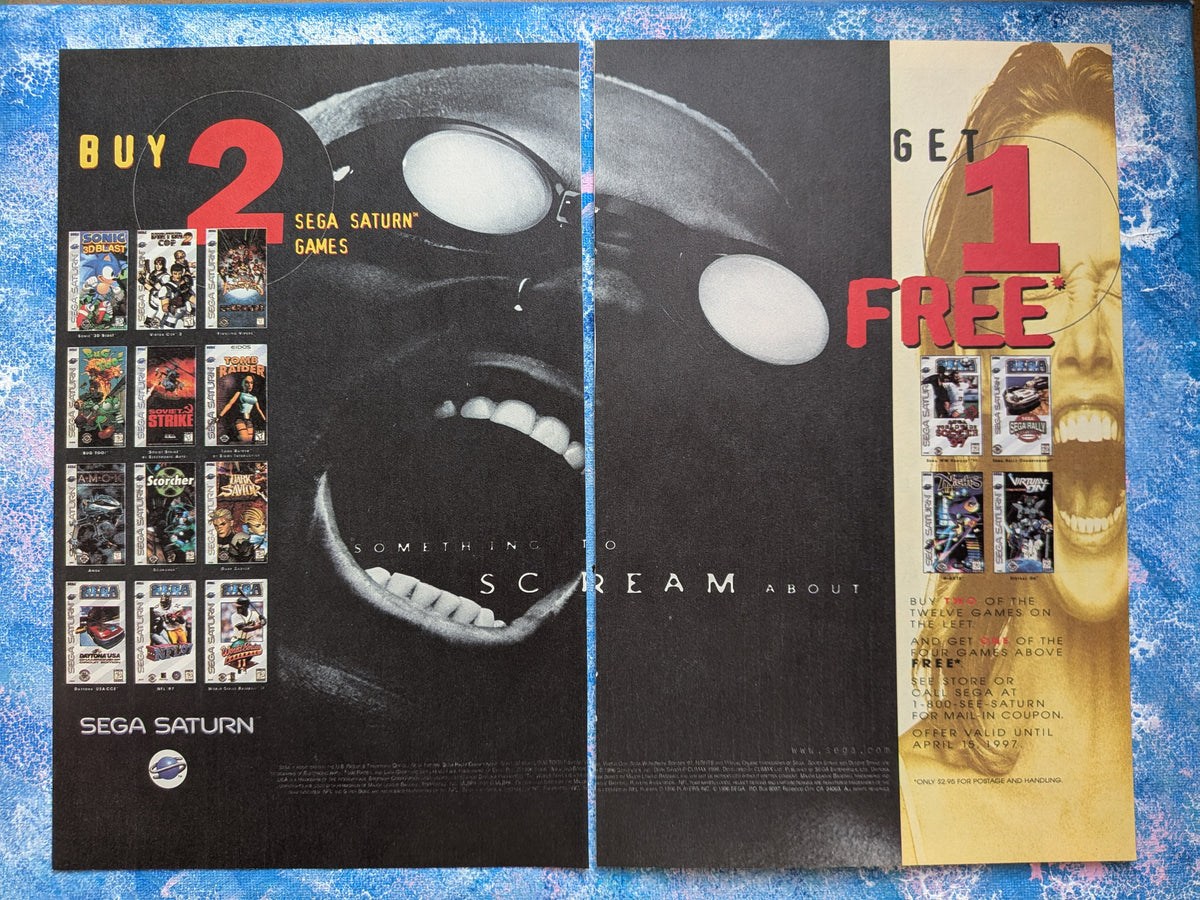 Vintage Sega Saturn "Something To Scream About" 1997 Games Advert - See Details