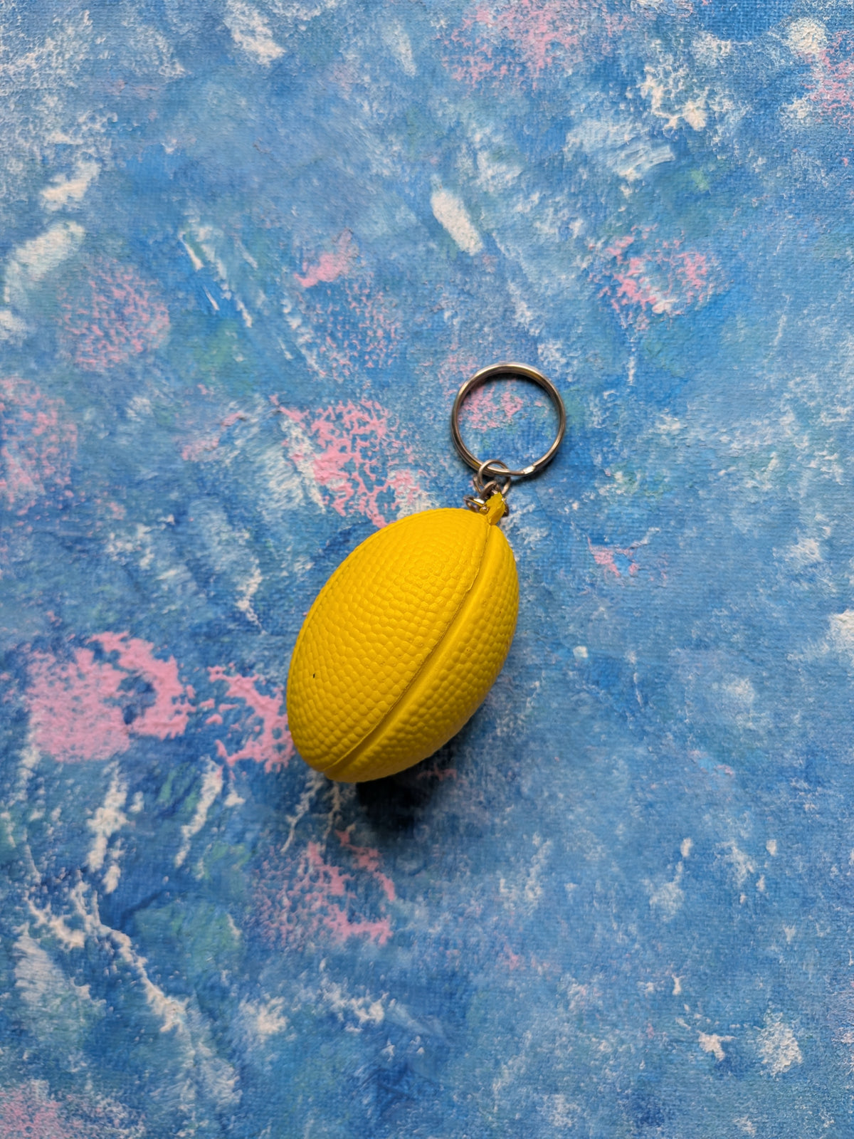 Vintage Yellow American Football Squeezy Stress Ball Keyring/Keychain