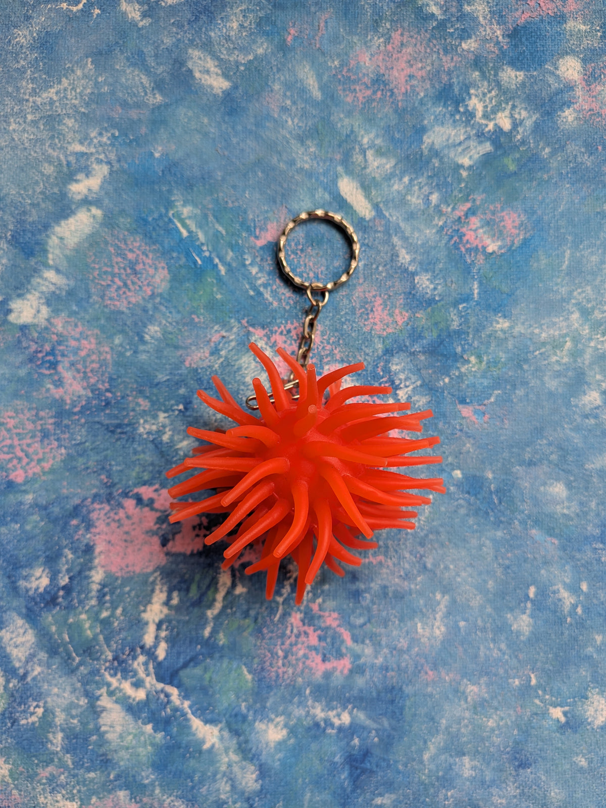 Vintage 00's/Y2K Style Orange Puffer Ball Novelty Keyring