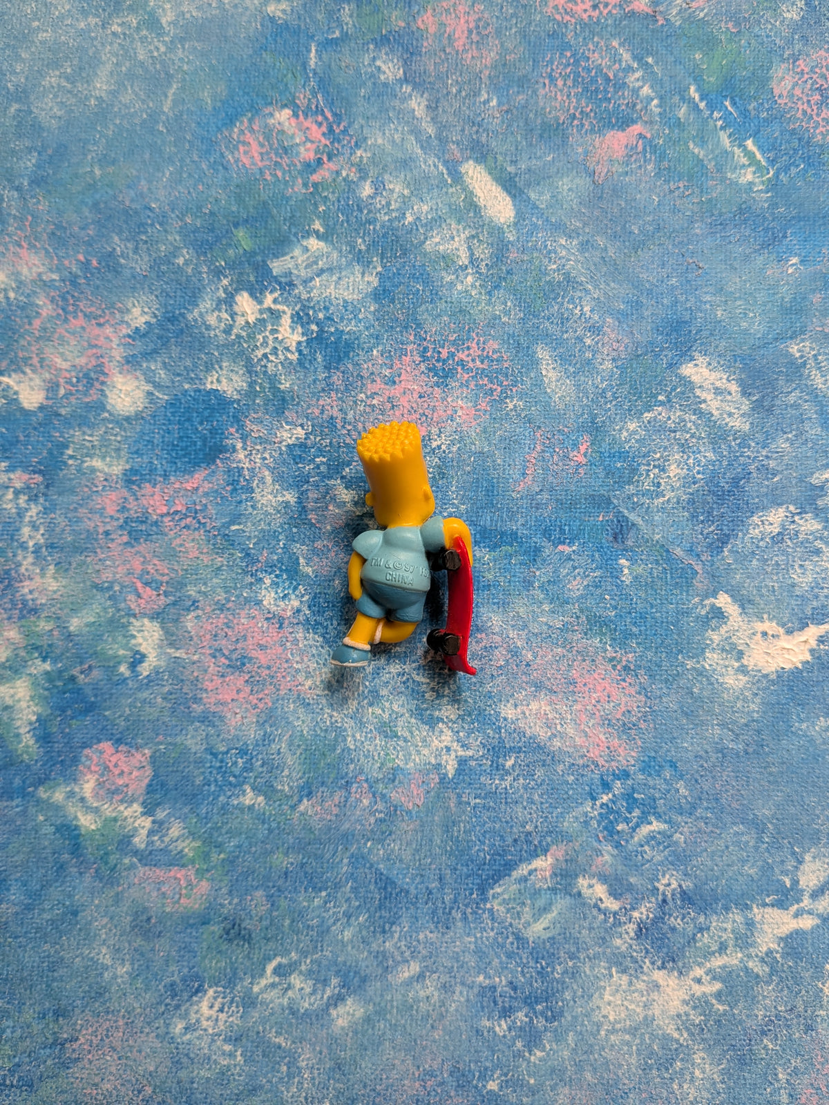 Vintage The Simpson Bart Simpson with Skateboard Mini Figure/Cake Topper - 1997