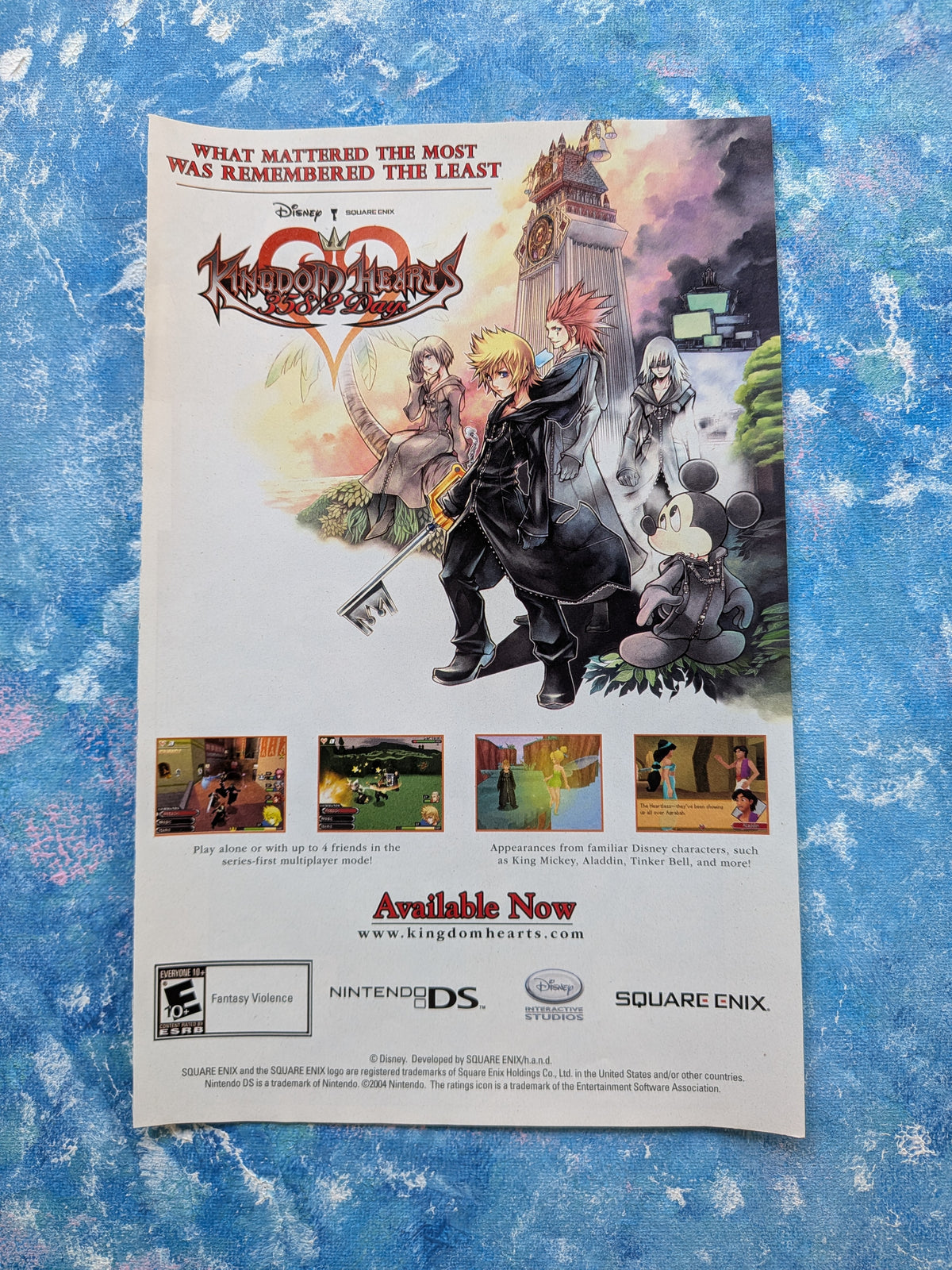 Kingdom Hearts 358/2 Days Square Enix Nintendo DS Game 2004 Advertisement